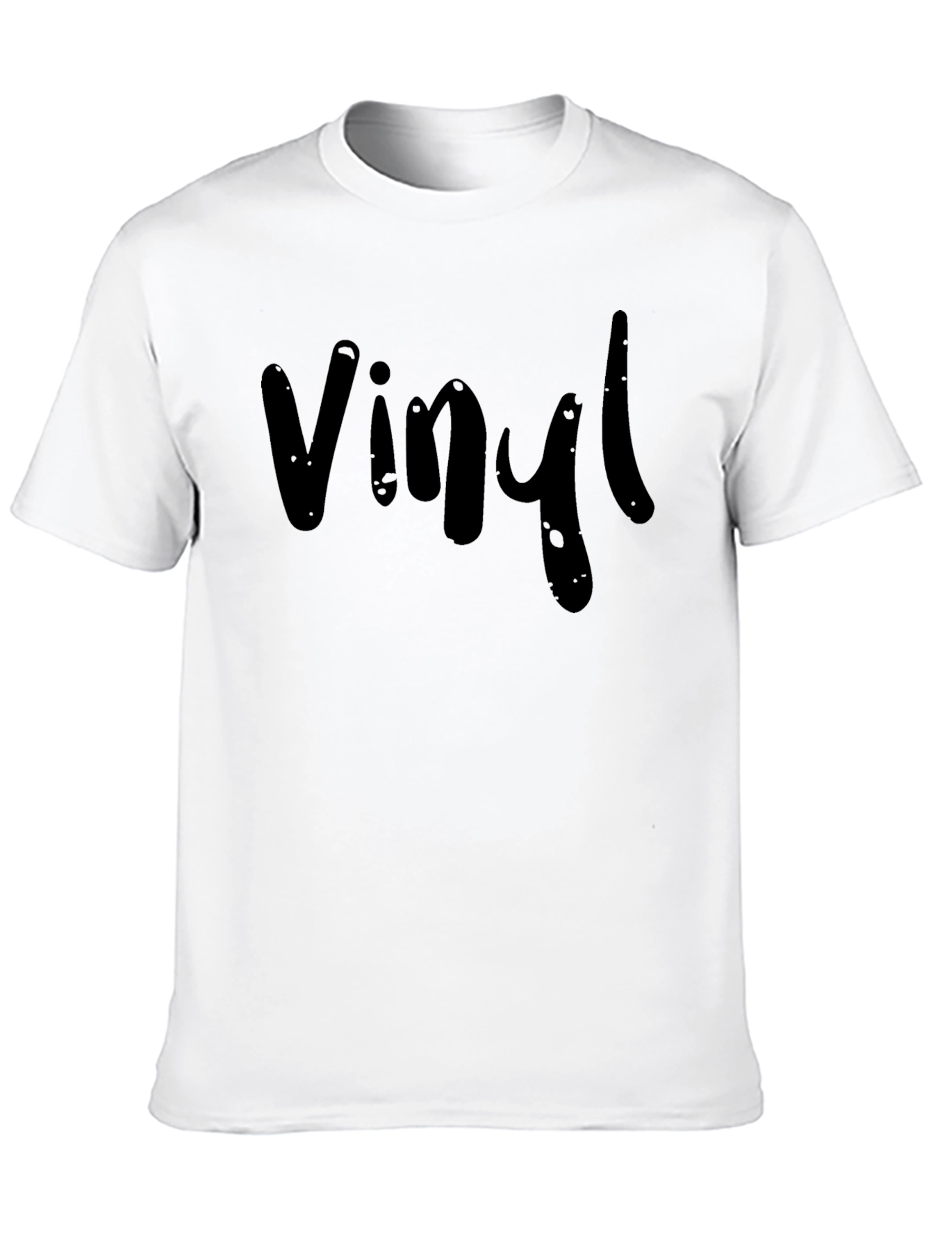 Vinyl Graphic Tee - Classic Black Cotton T-Shirt
