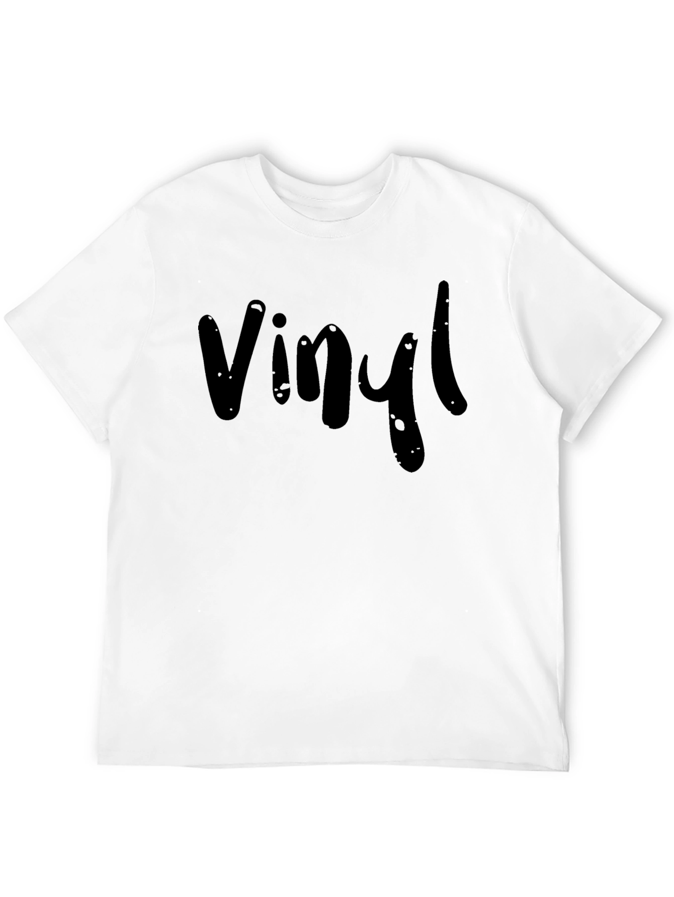 Vinyl Graphic Tee - Classic Black Cotton T-Shirt