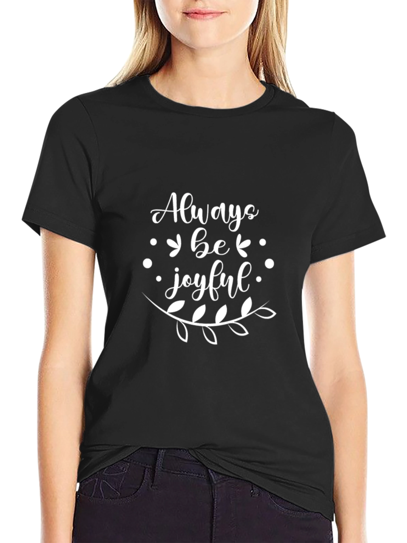 Always Be Joyful Black Graphic Tee