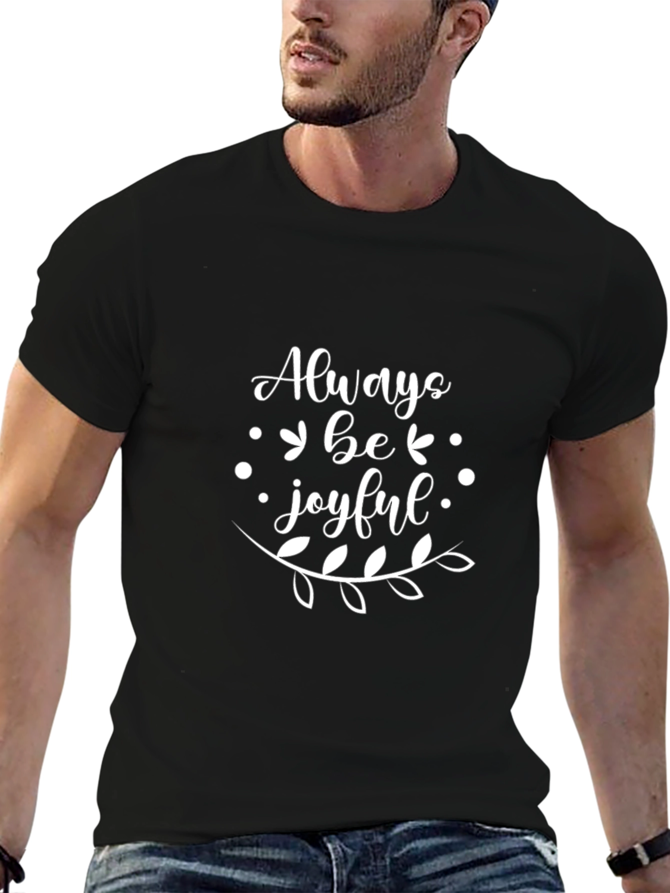 Always Be Joyful Black Graphic Tee
