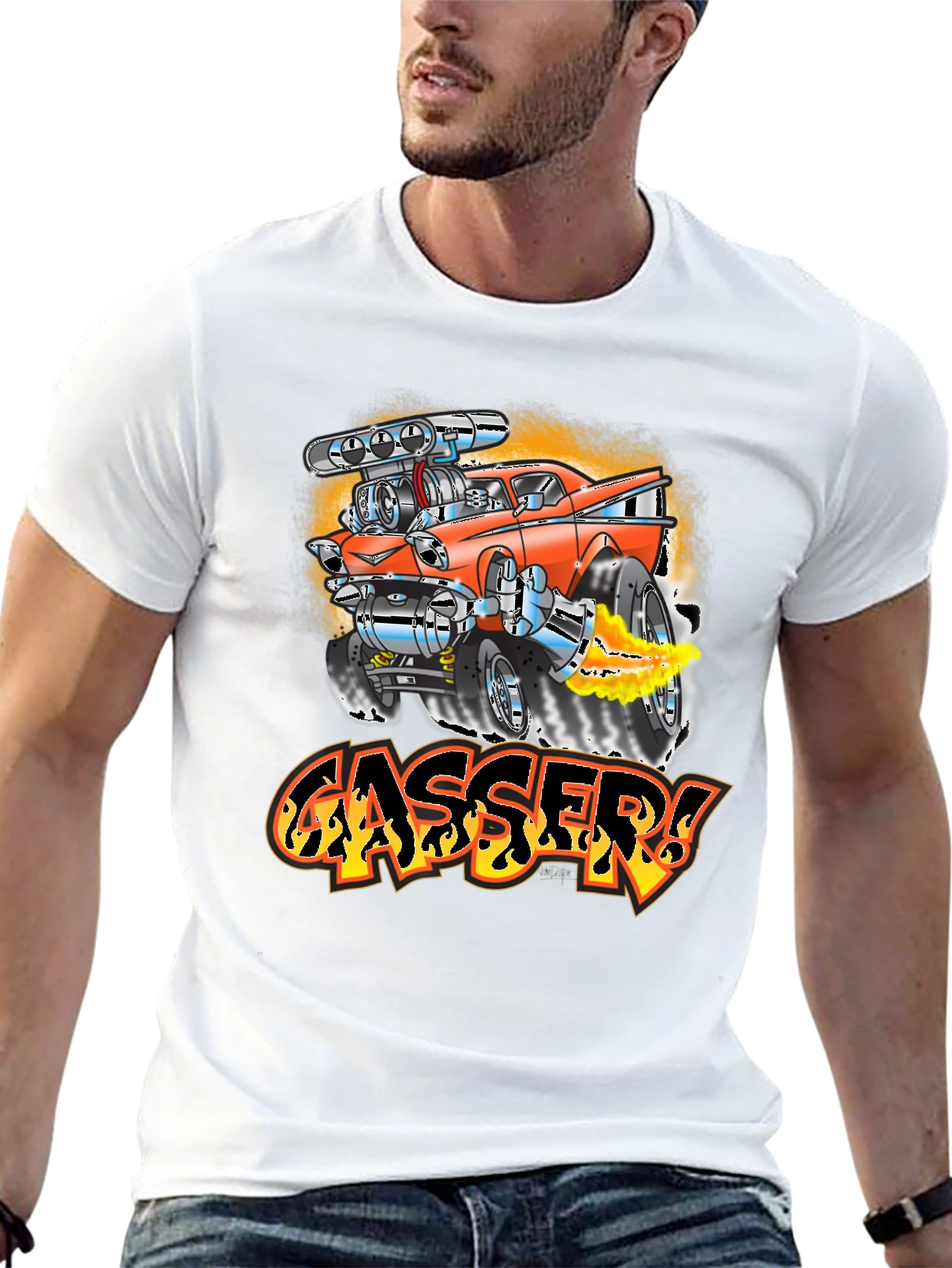 Gasser Hot Rod Car Graphic T-Shirt