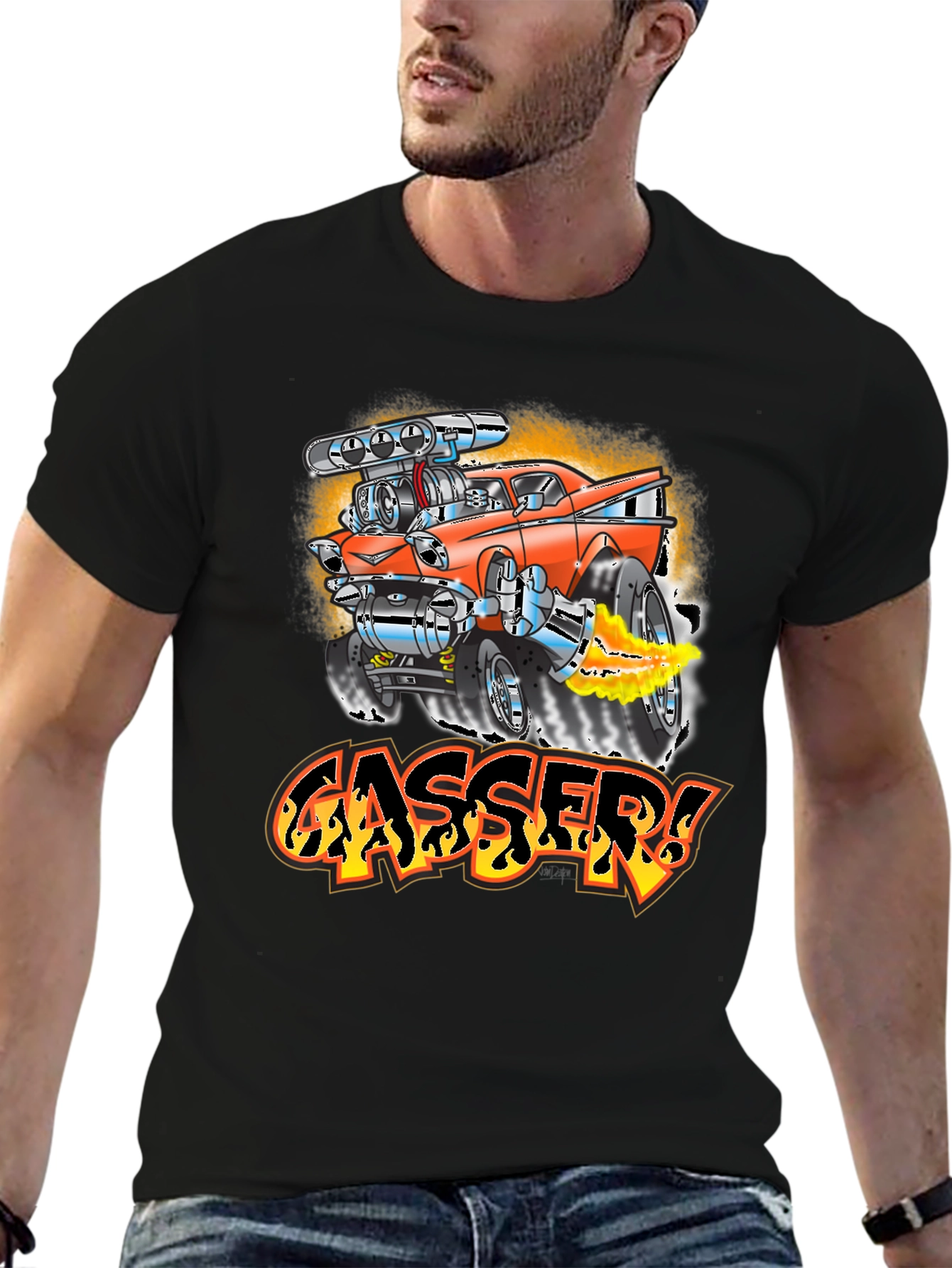 Gasser Hot Rod Car Graphic T-Shirt