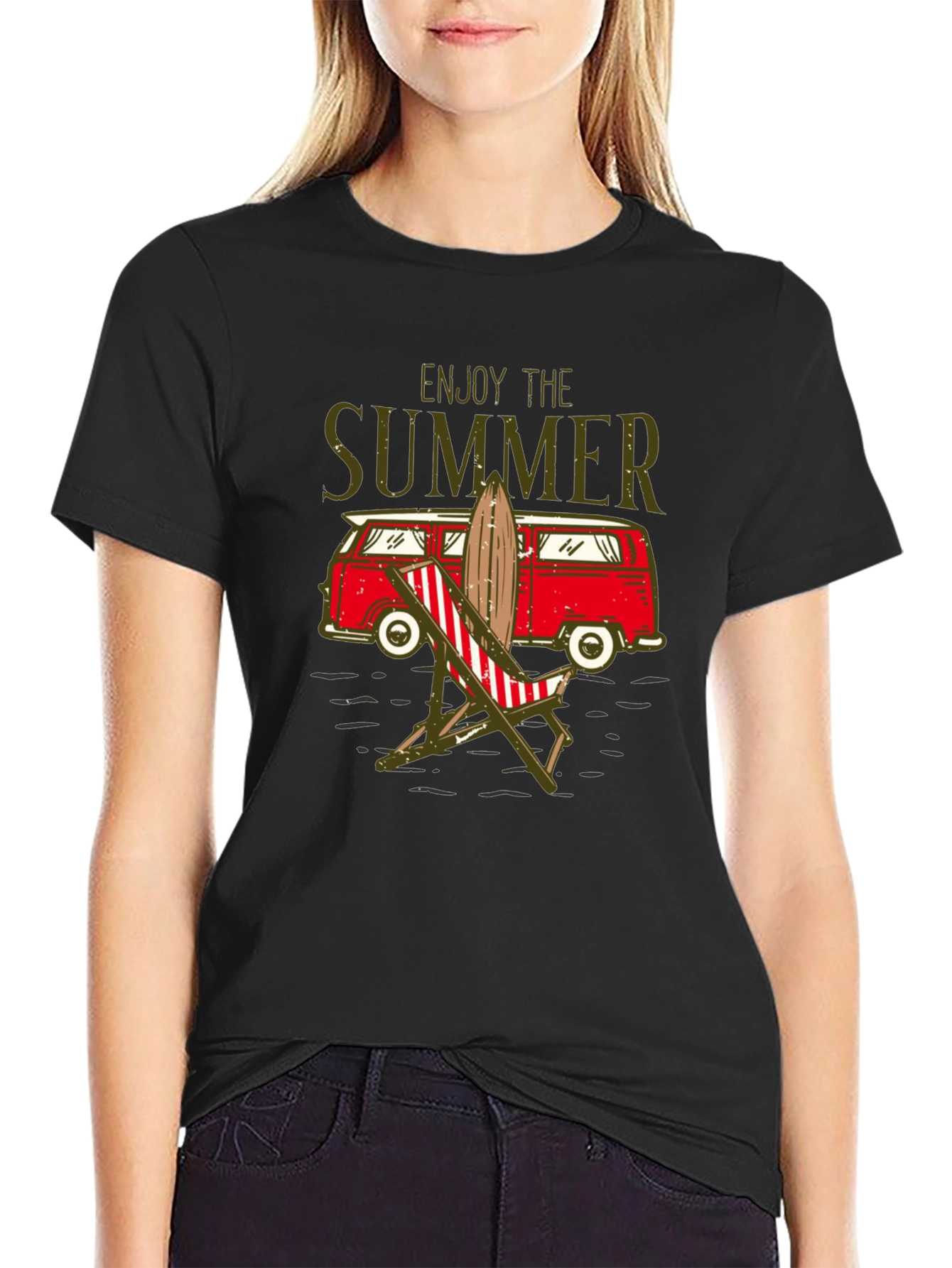Enjoy The Summer T-Shirt Beach Van Surfboard