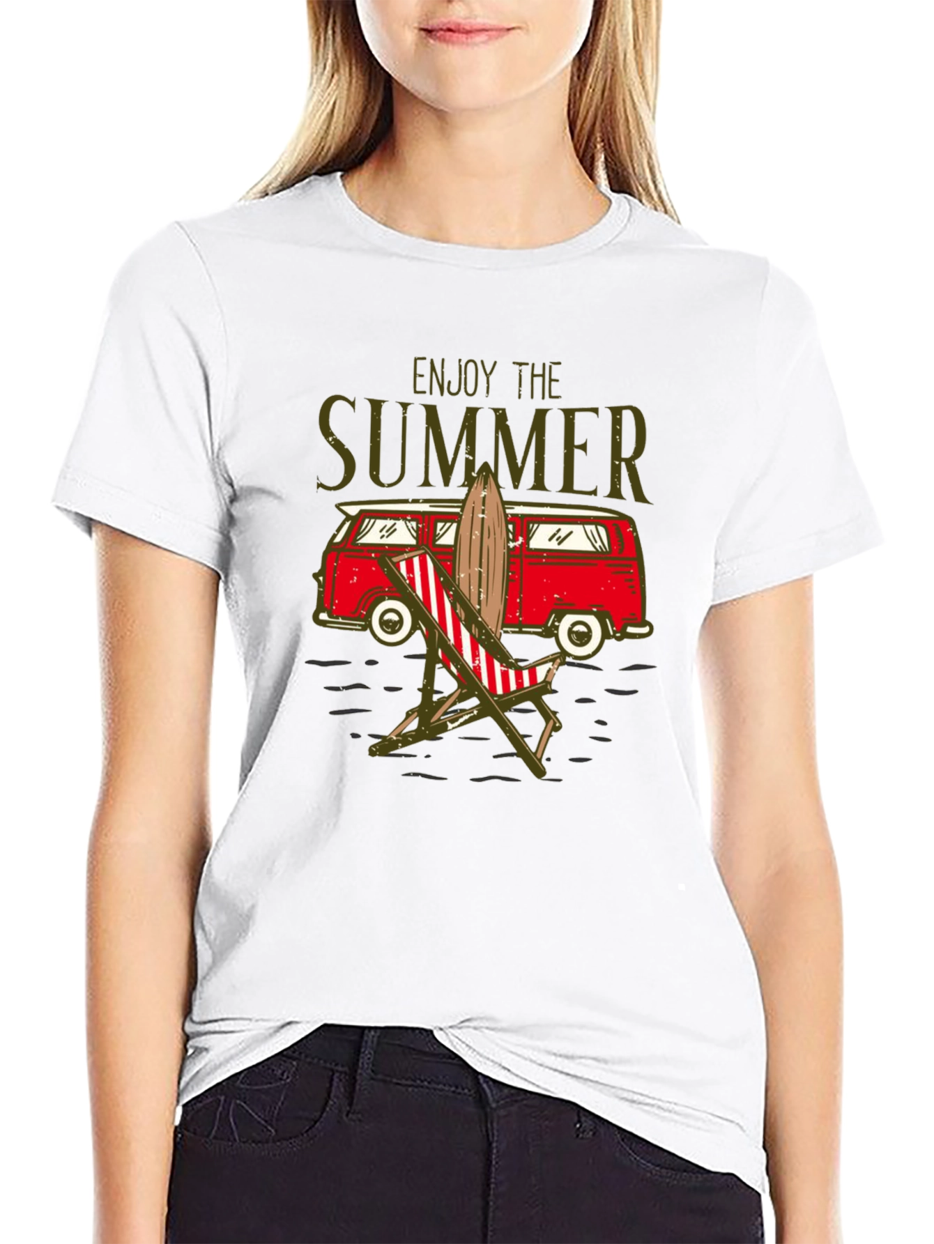 Enjoy The Summer T-Shirt Beach Van Surfboard