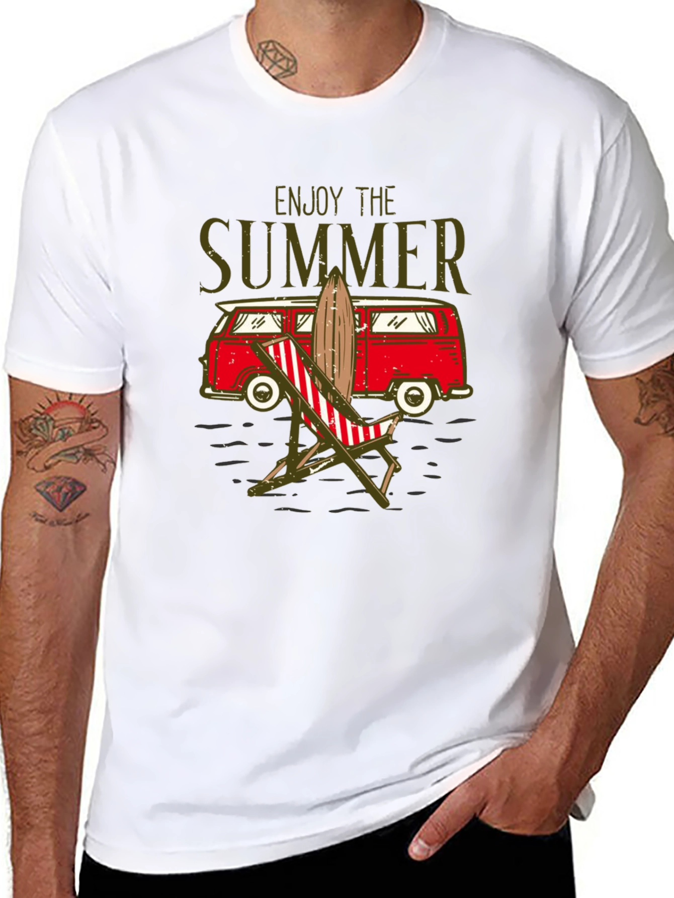Enjoy The Summer T-Shirt Beach Van Surfboard