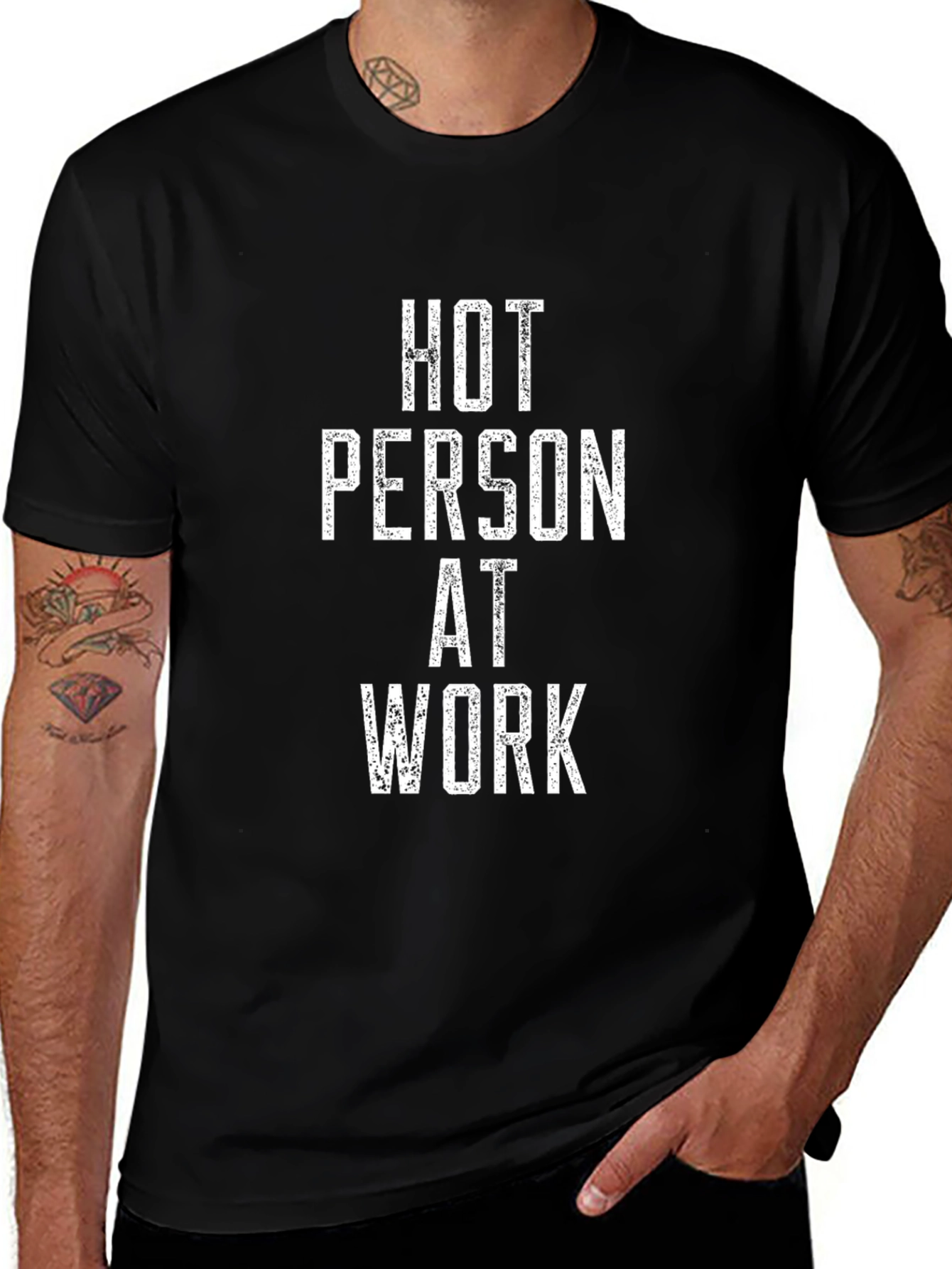 Hot Person at Work Black T-Shirt