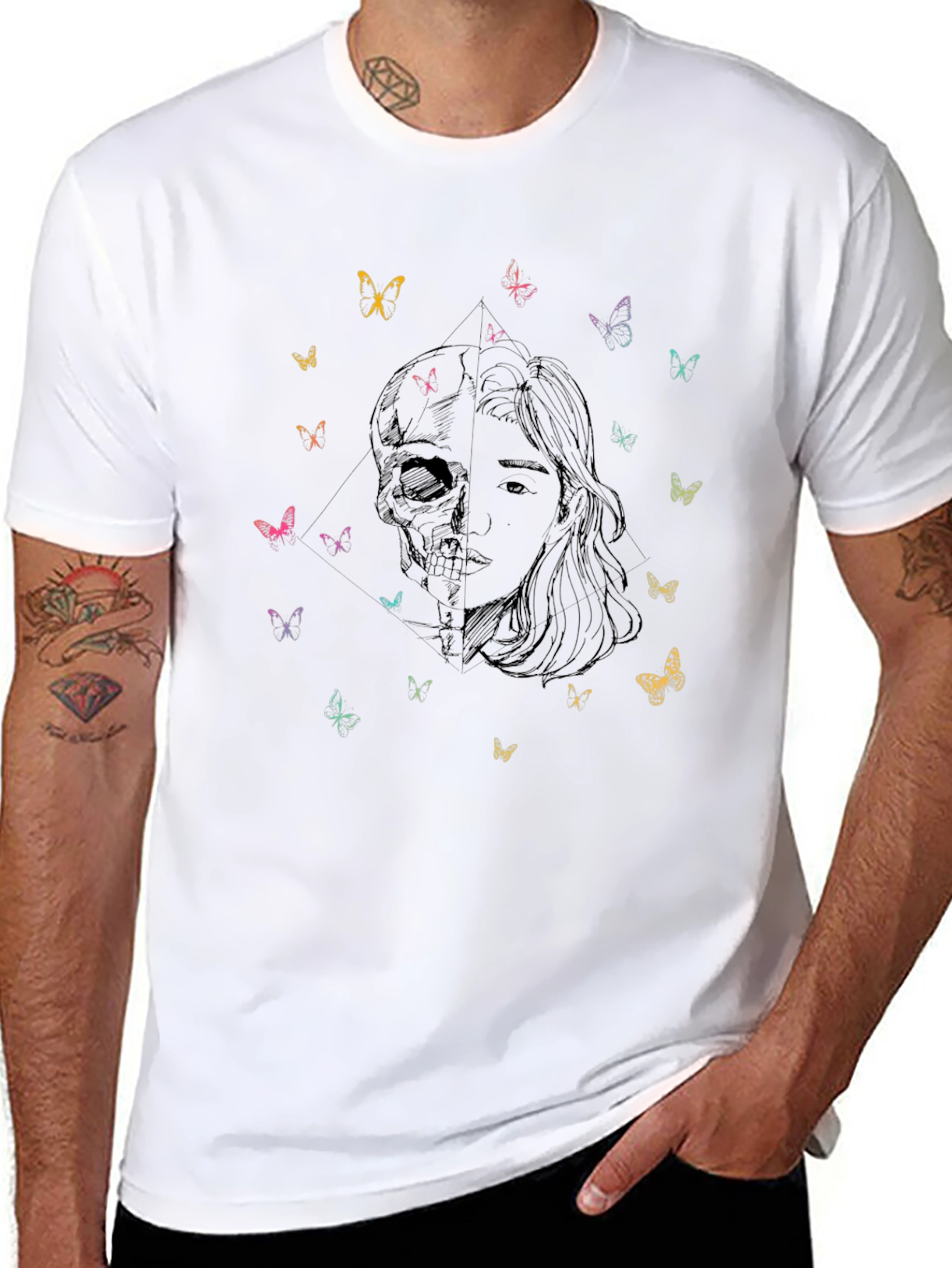 Skull and Beauty Butterfly T-Shirt