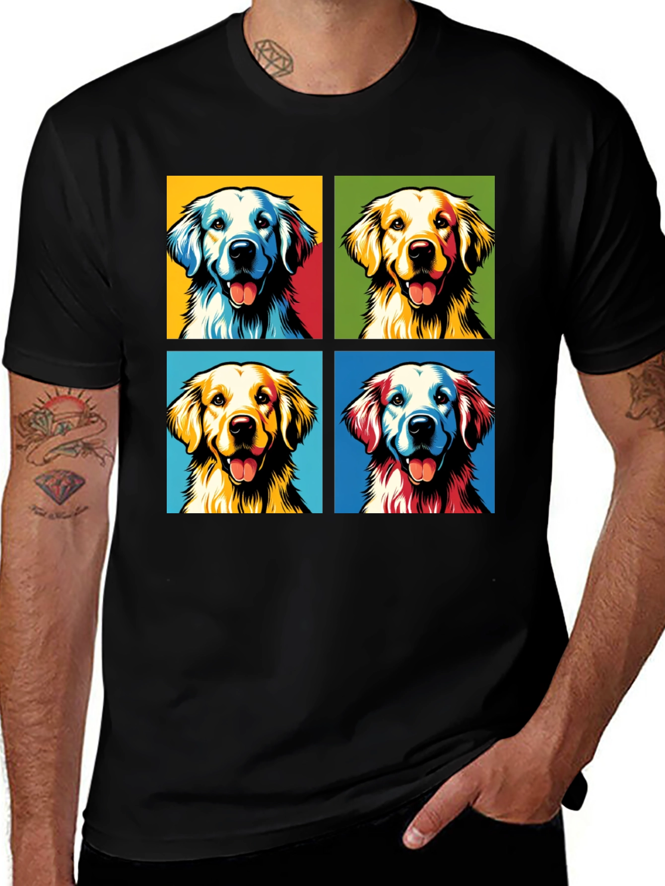 Golden Retriever Pop Art Graphic Tee