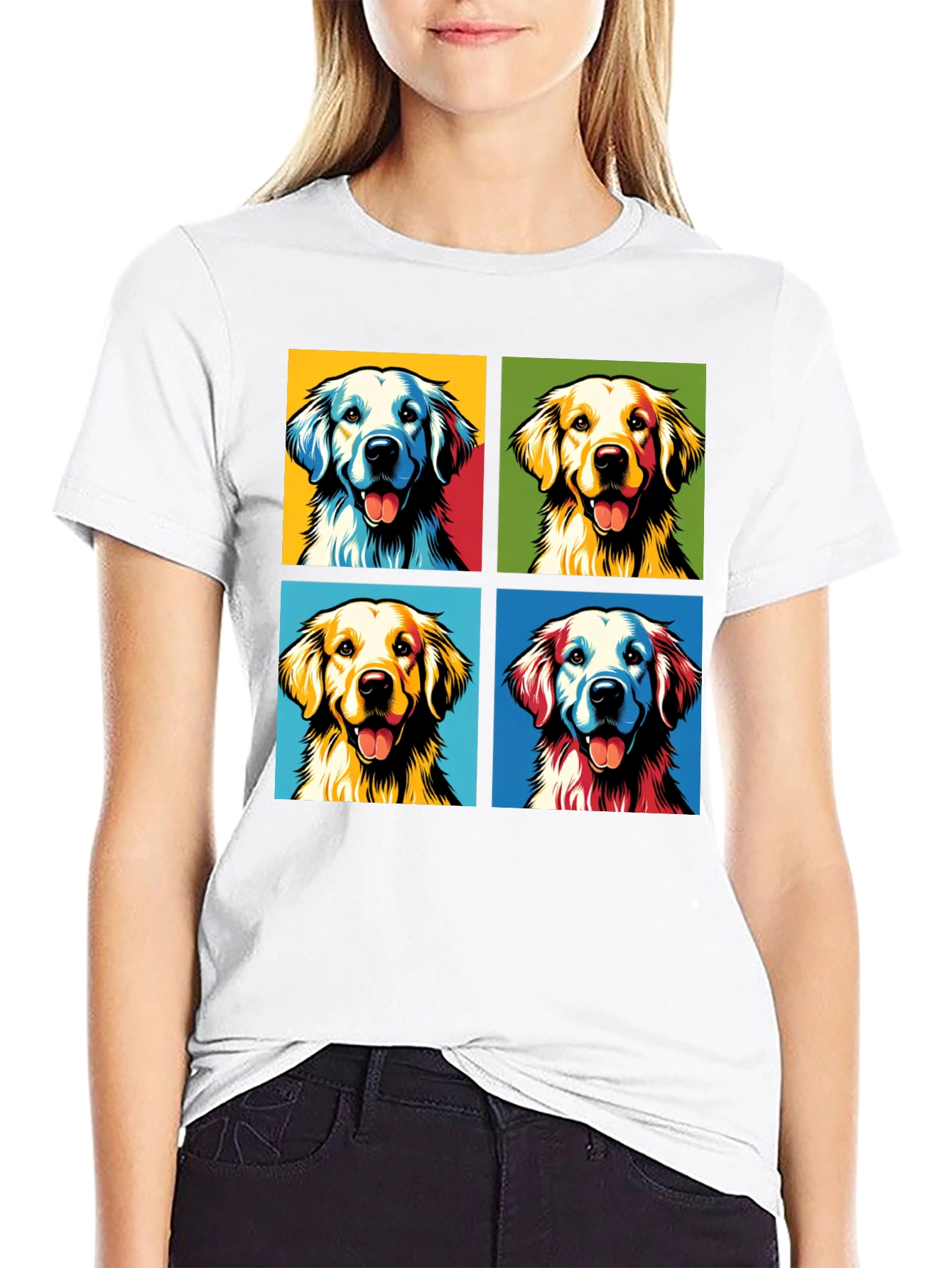 Golden Retriever Pop Art Graphic Tee