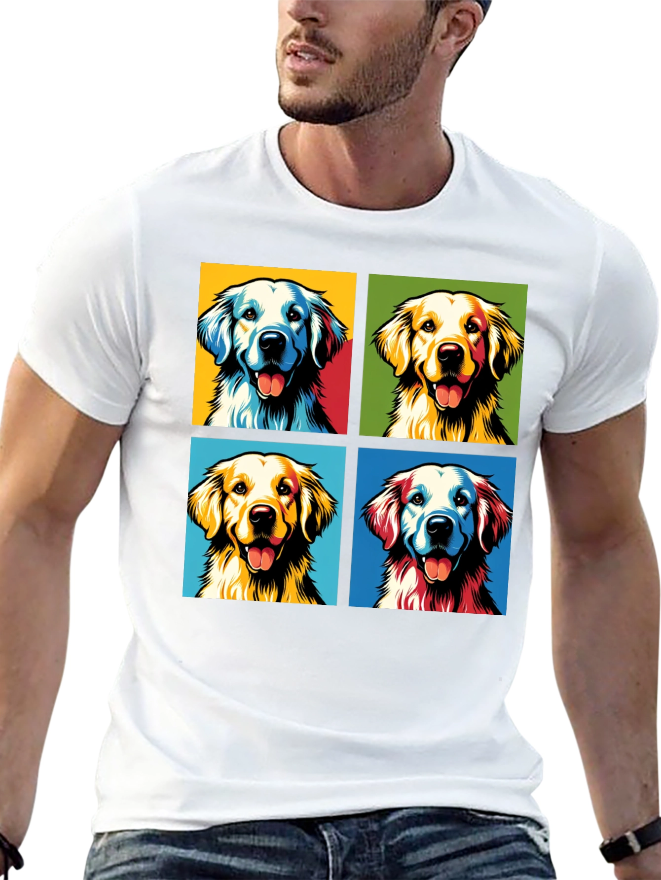 Golden Retriever Pop Art Graphic Tee