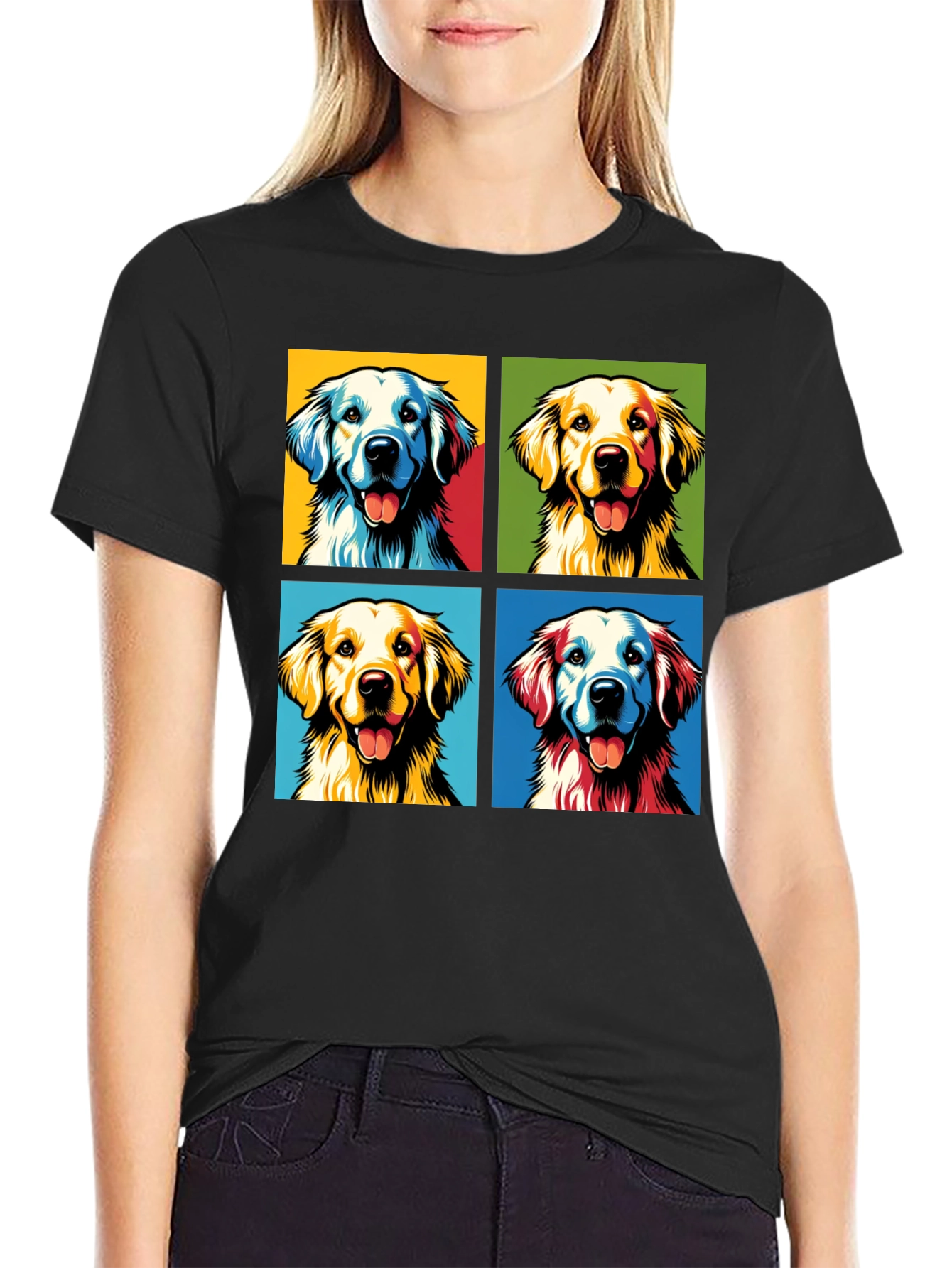 Golden Retriever Pop Art Graphic Tee