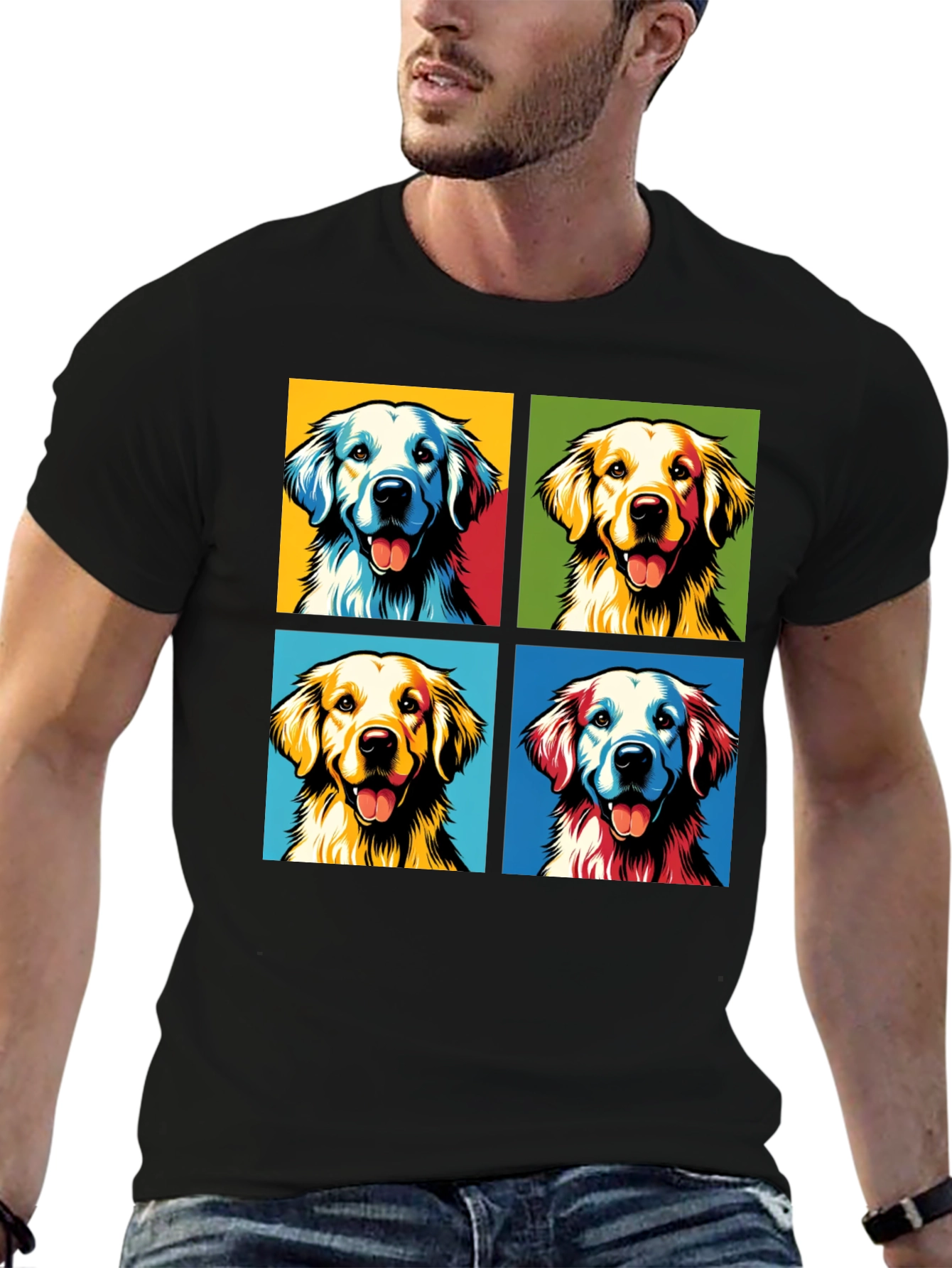 Golden Retriever Pop Art Graphic Tee