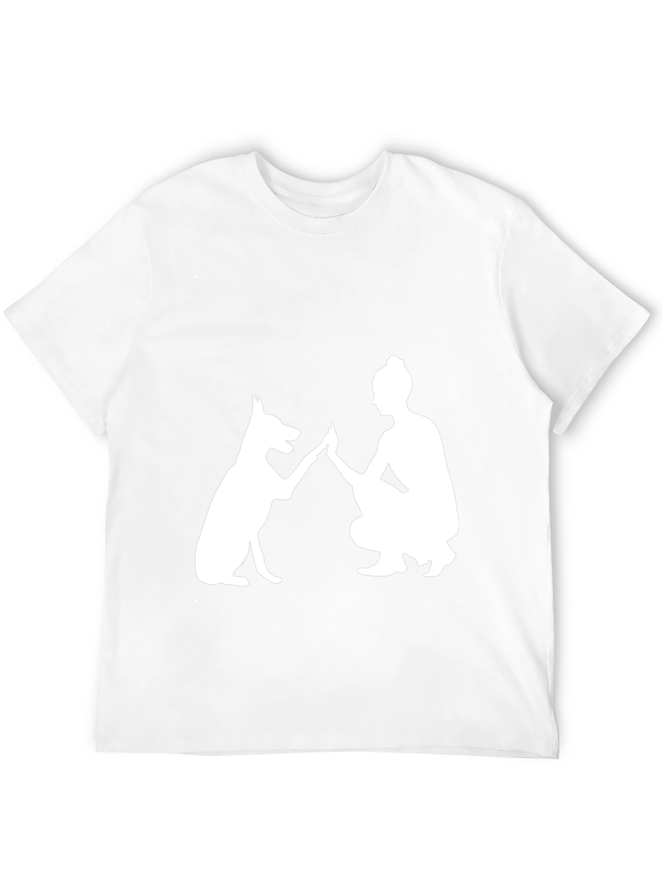 Dog & Woman High Five Graphic Tee - Black