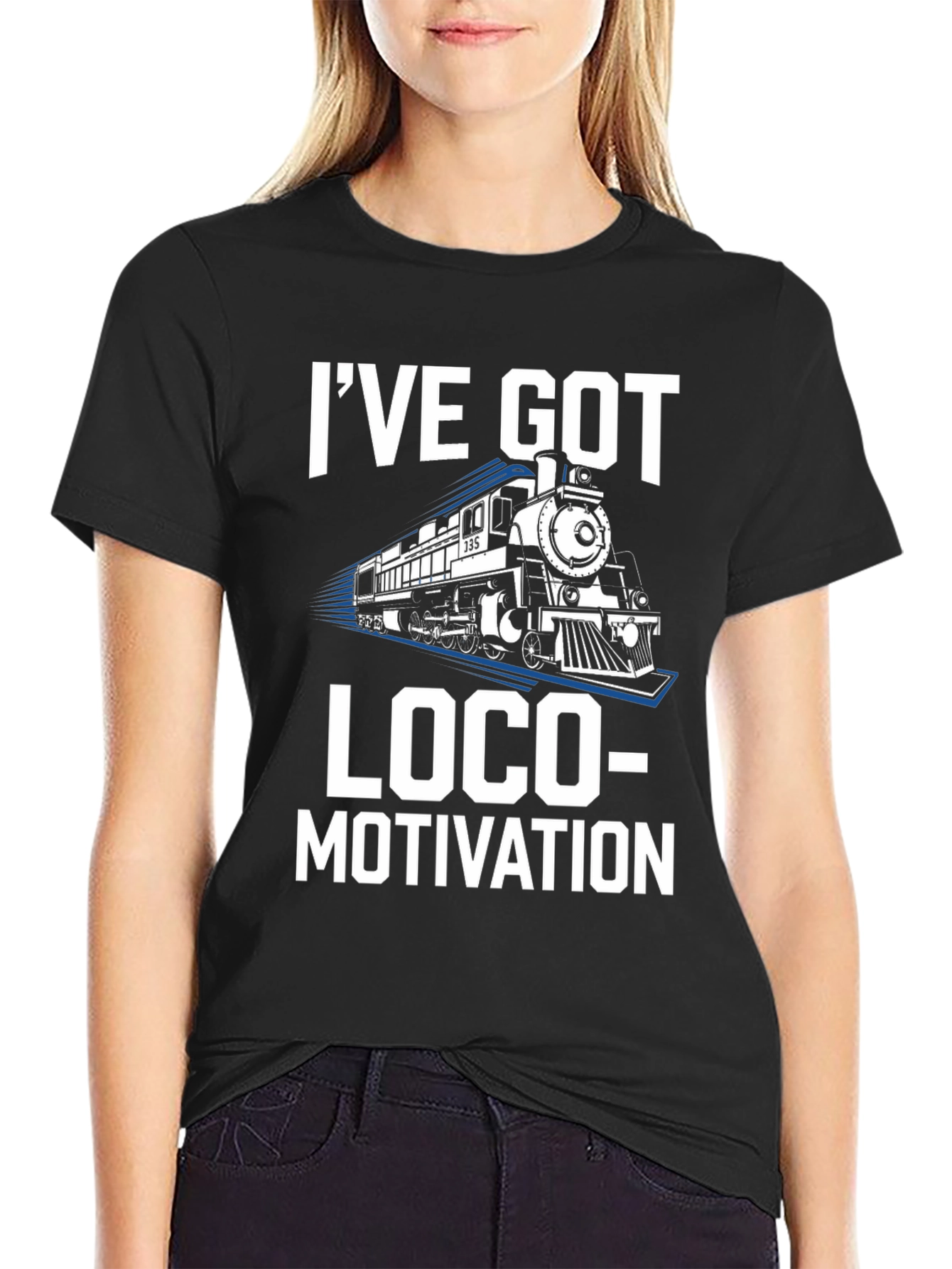 Loco-Motivation Train Graphic Tee - Classic Black