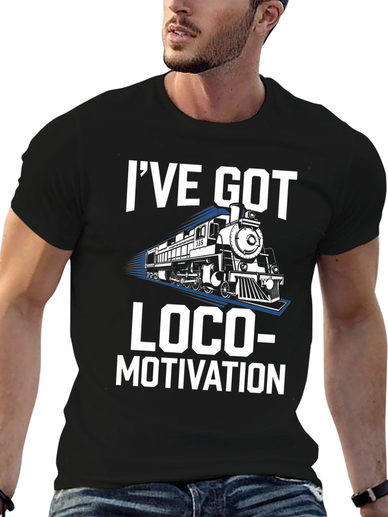 Loco-Motivation Train Graphic Tee - Classic Black