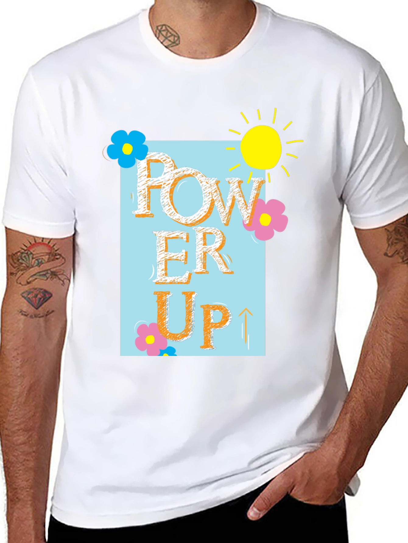Power Up Graphic T-Shirt - Positive Vibes
