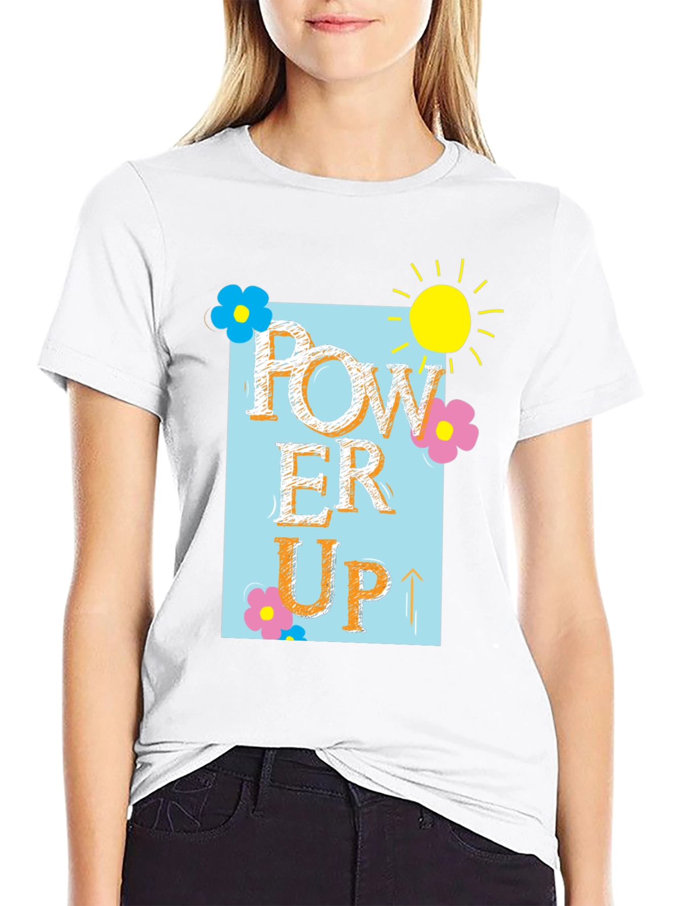 Power Up Graphic T-Shirt - Positive Vibes