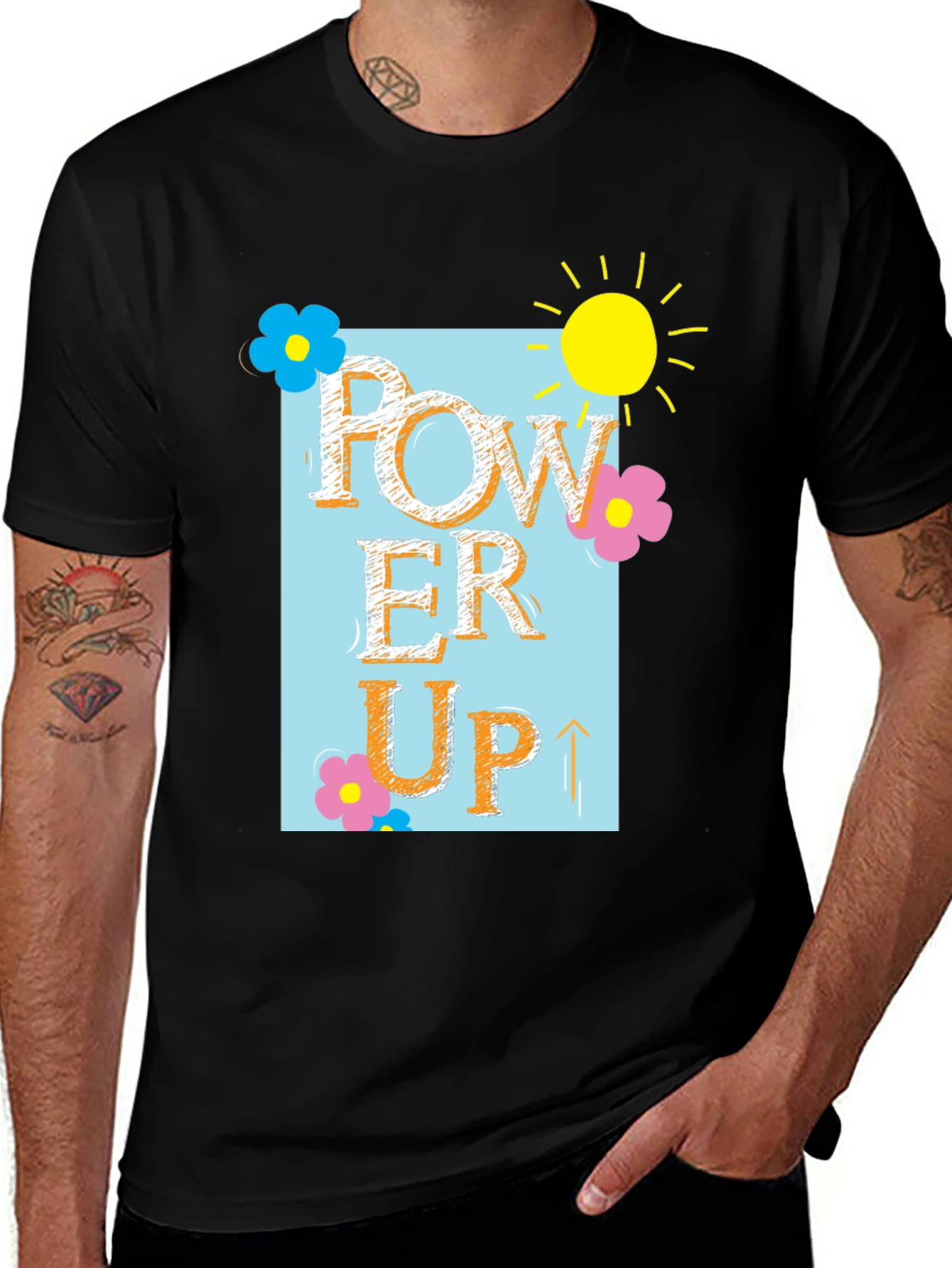 Power Up Graphic T-Shirt - Positive Vibes