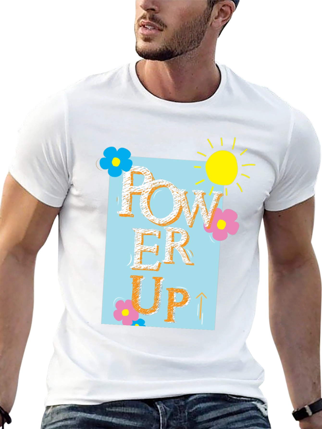 Power Up Graphic T-Shirt - Positive Vibes