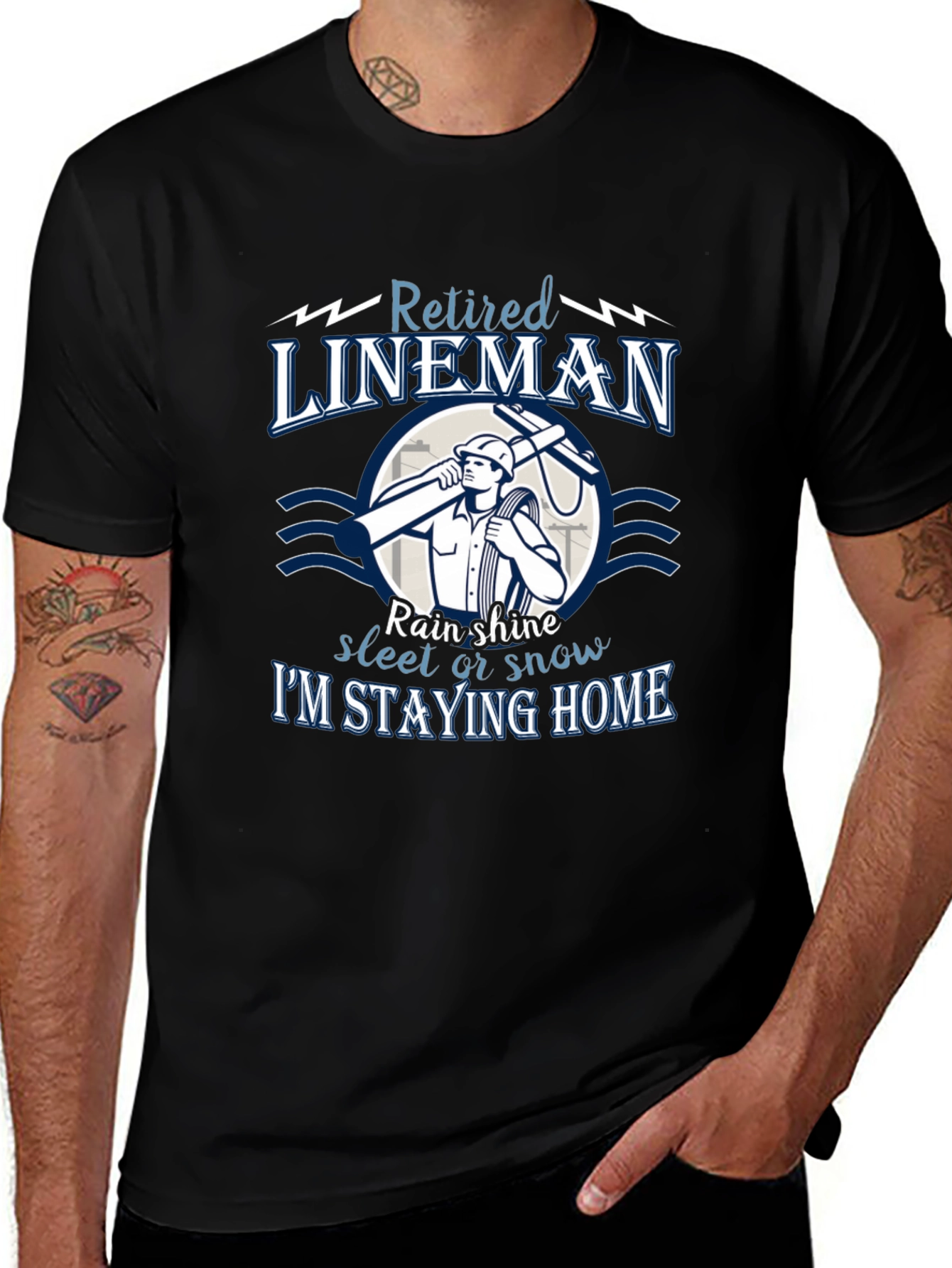 Retired Lineman T-Shirt: Stay Home in Style