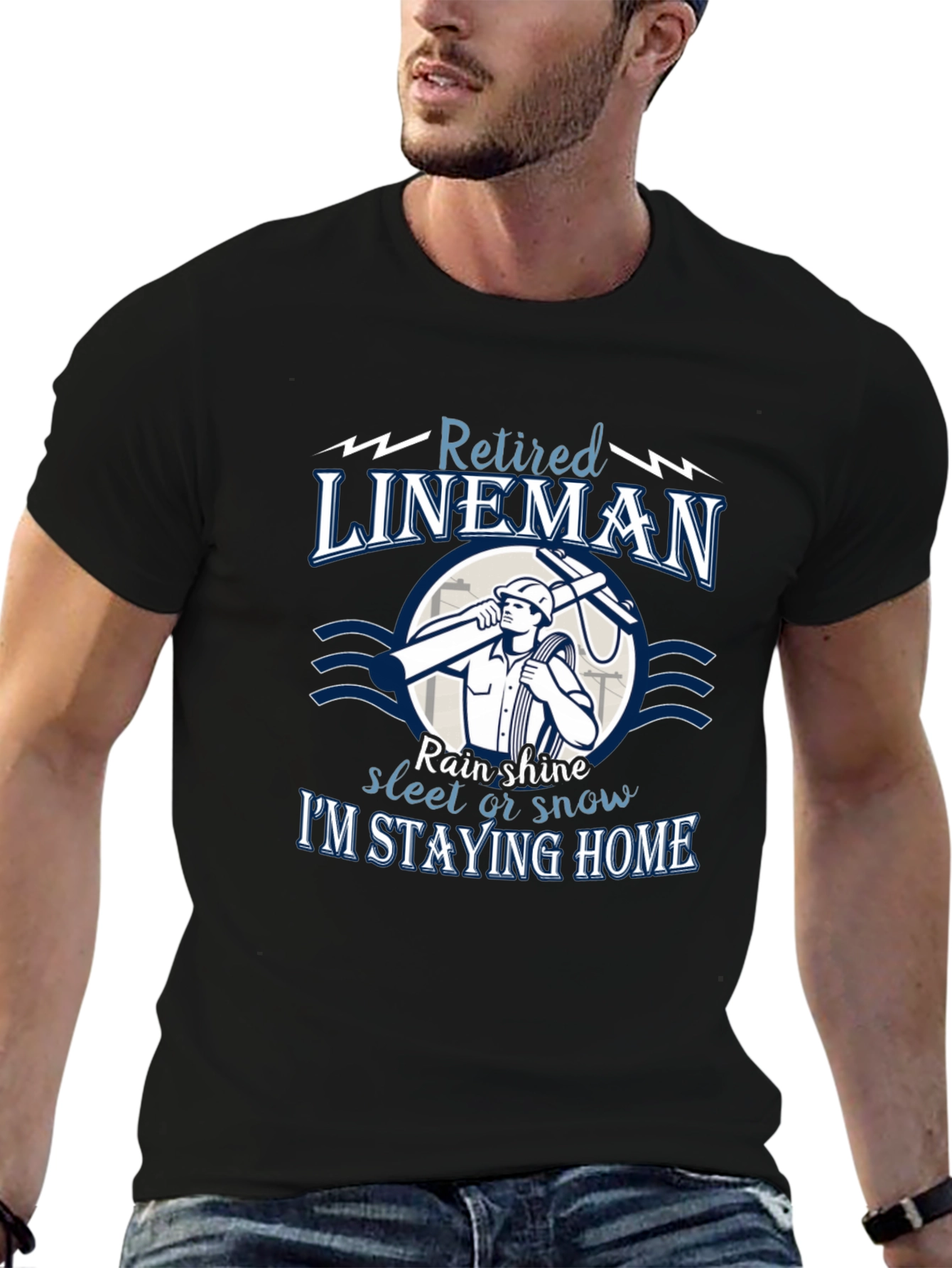 Retired Lineman T-Shirt: Stay Home in Style