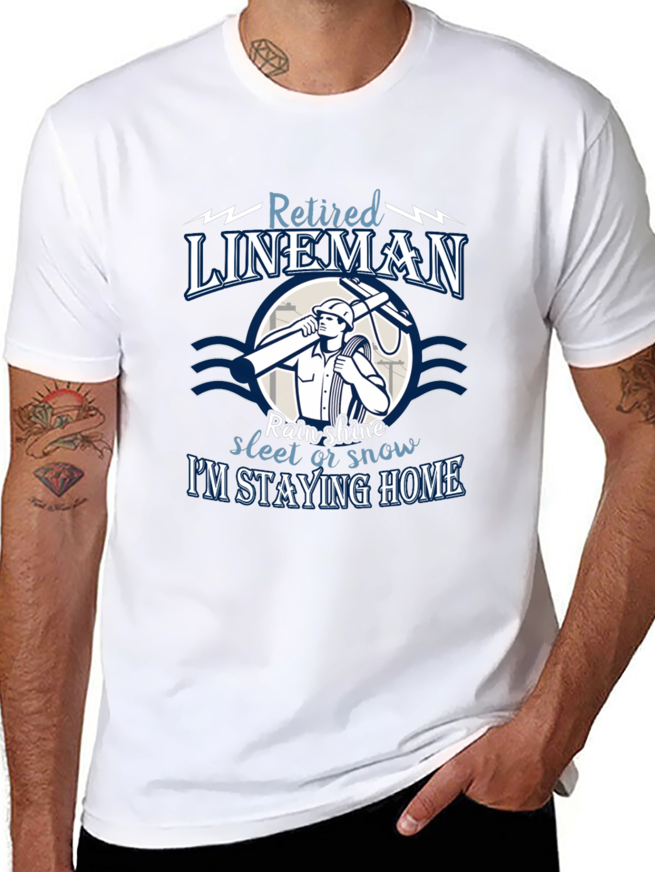 Retired Lineman T-Shirt: Stay Home in Style
