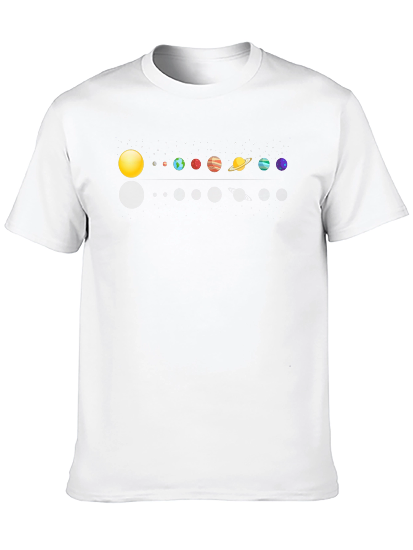 Solar System Planets Graphic Print Black T-Shirt