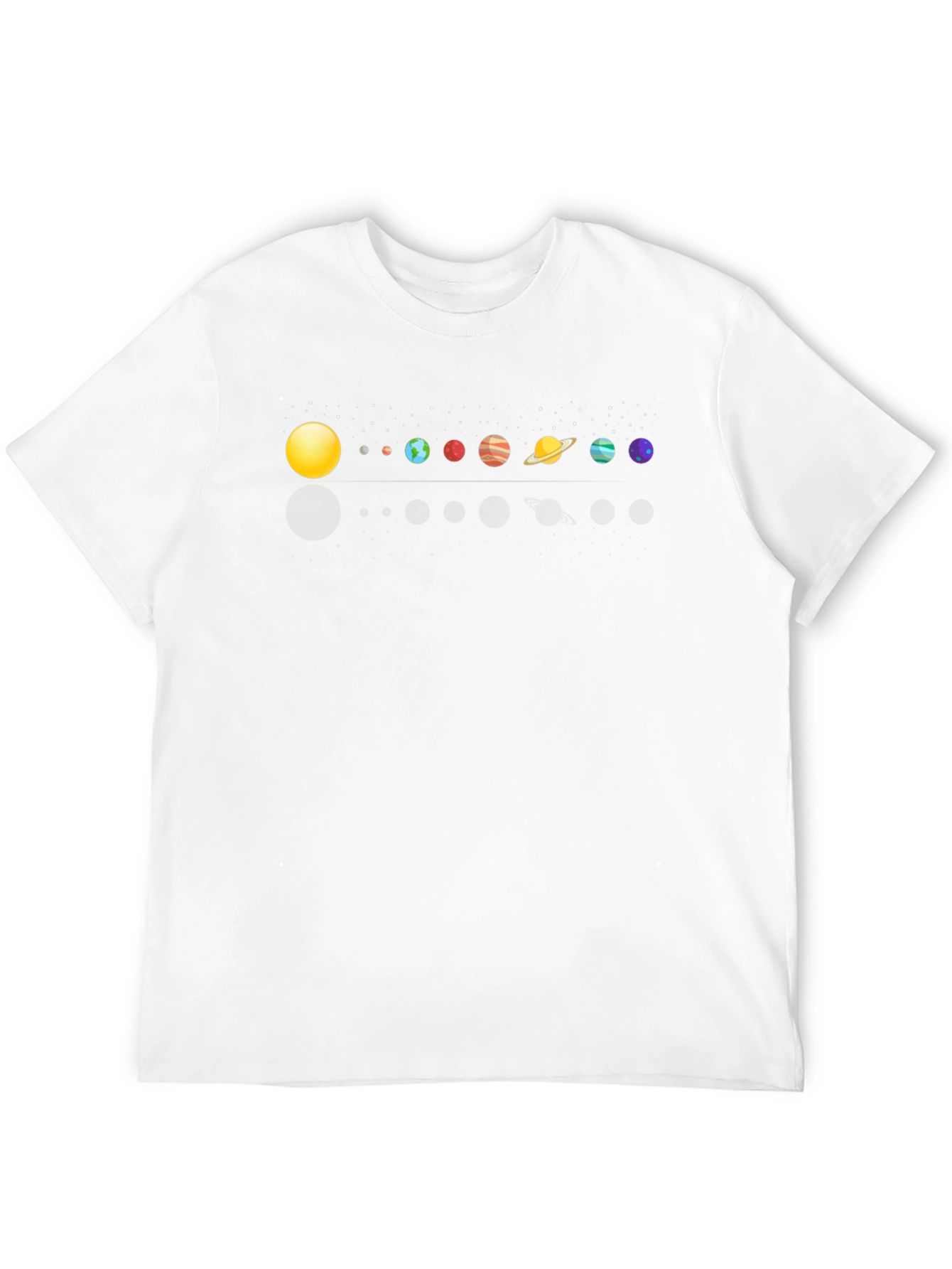 Solar System Planets Graphic Print Black T-Shirt