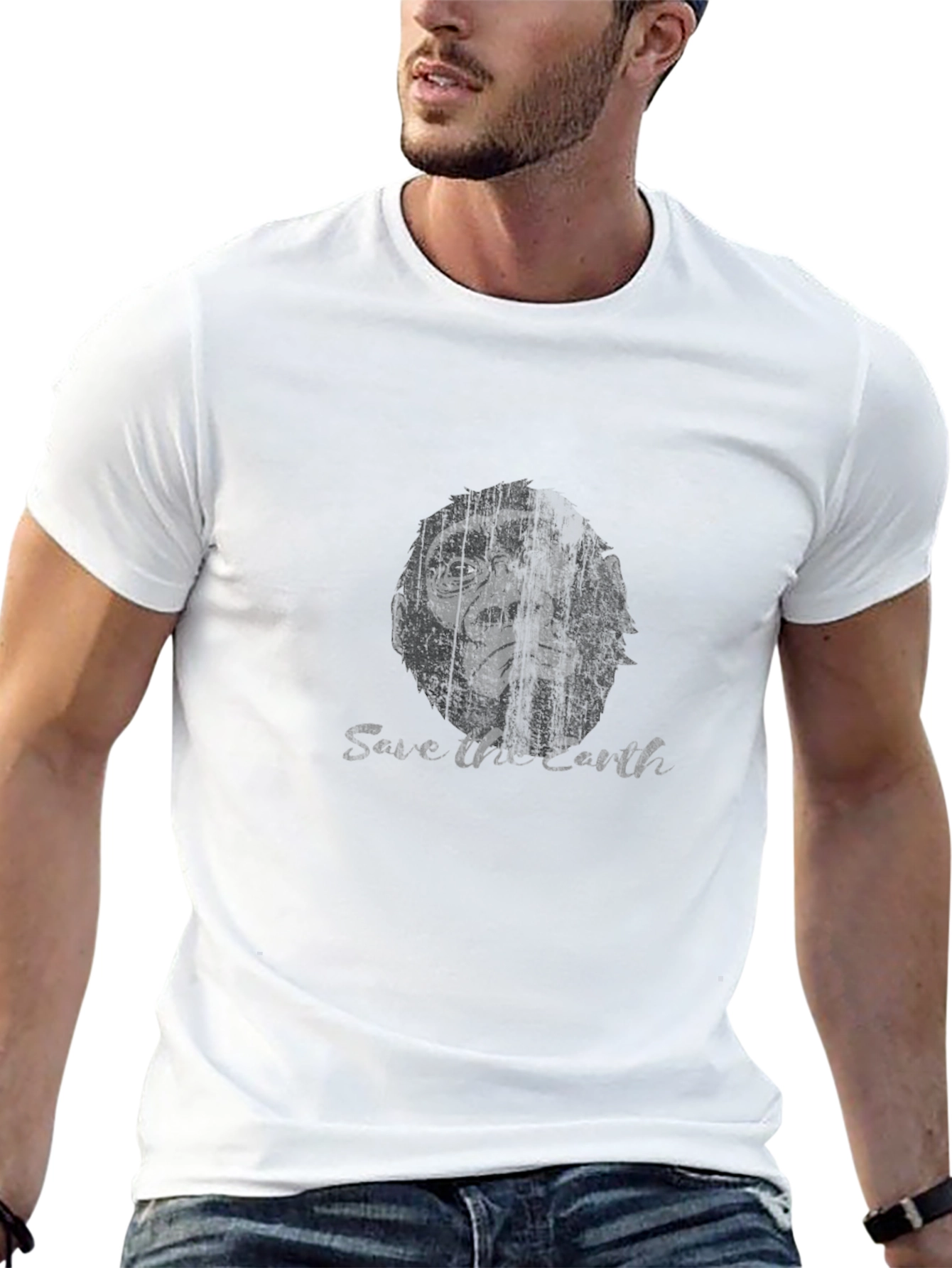 Save the Earth Ape Graphic T-Shirt