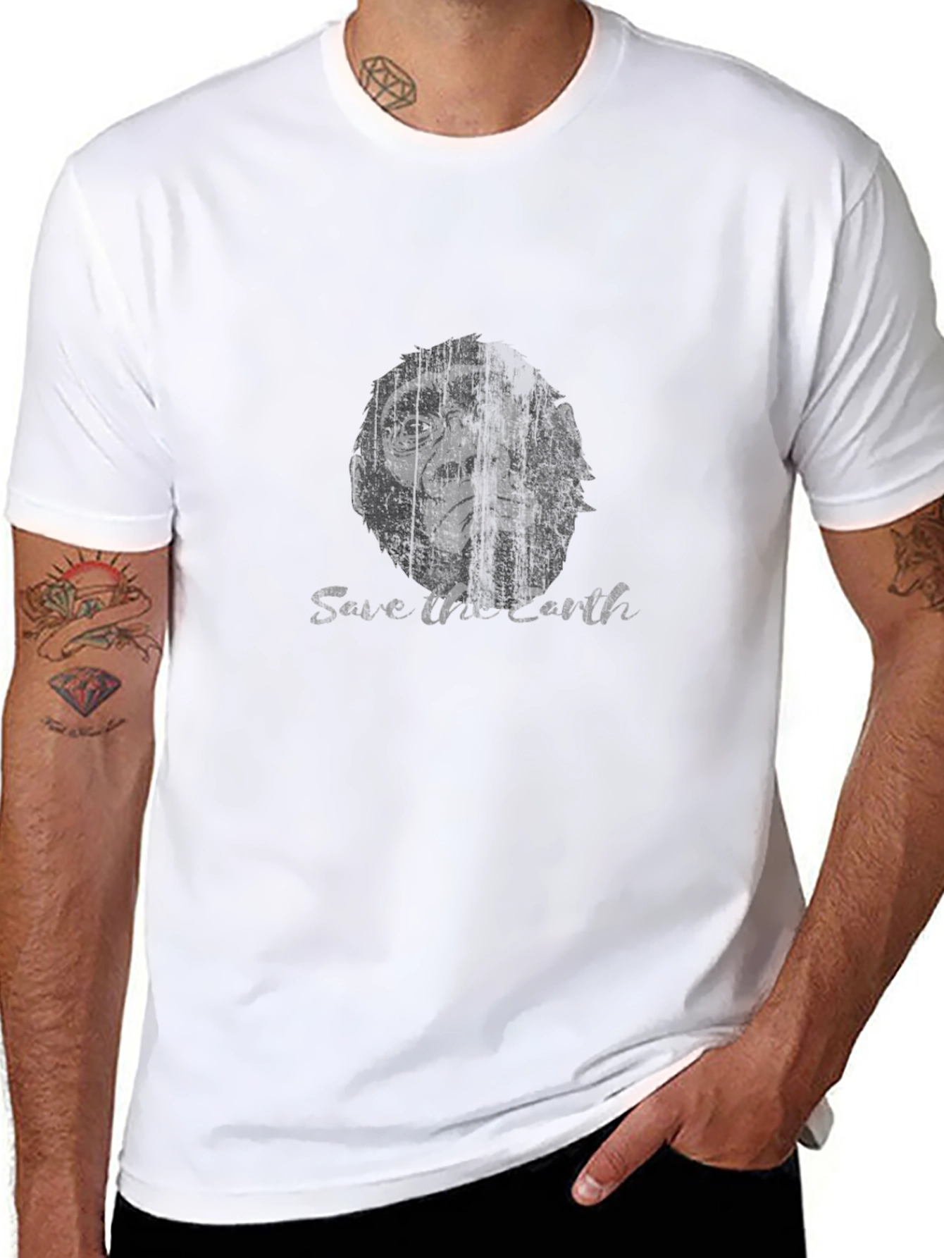 Save the Earth Ape Graphic T-Shirt