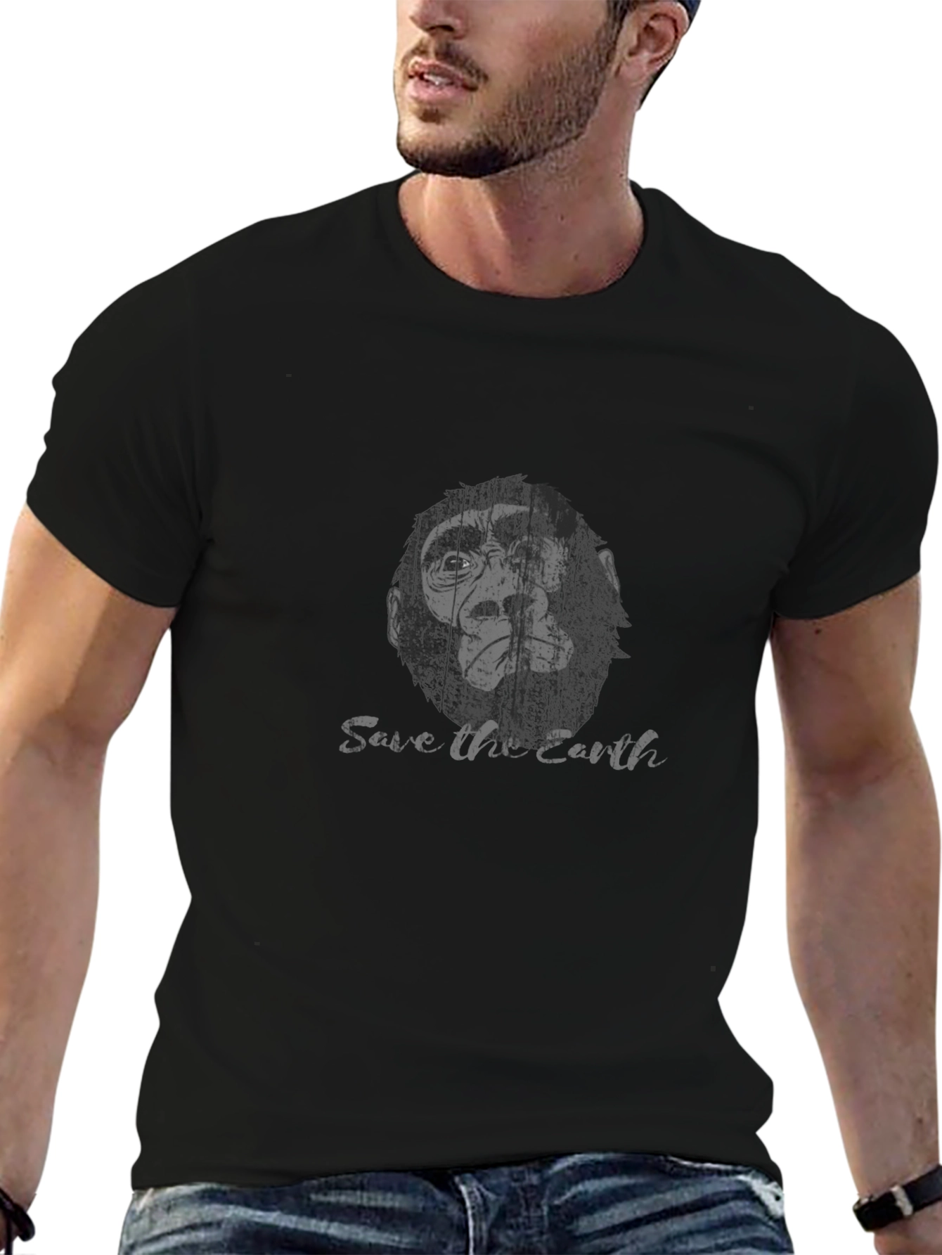 Save the Earth Ape Graphic T-Shirt