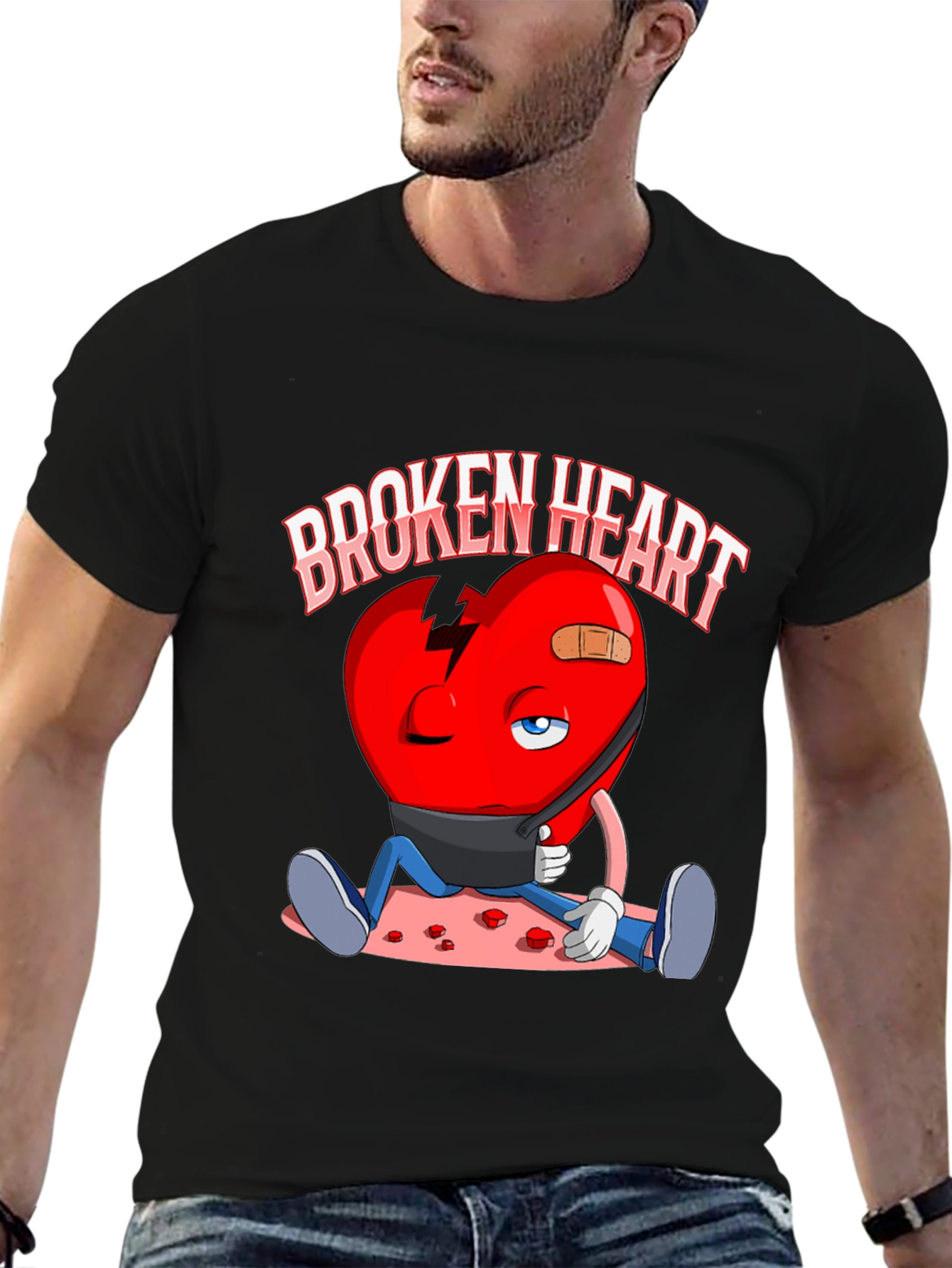 Broken Heart Graphic Print T-Shirt