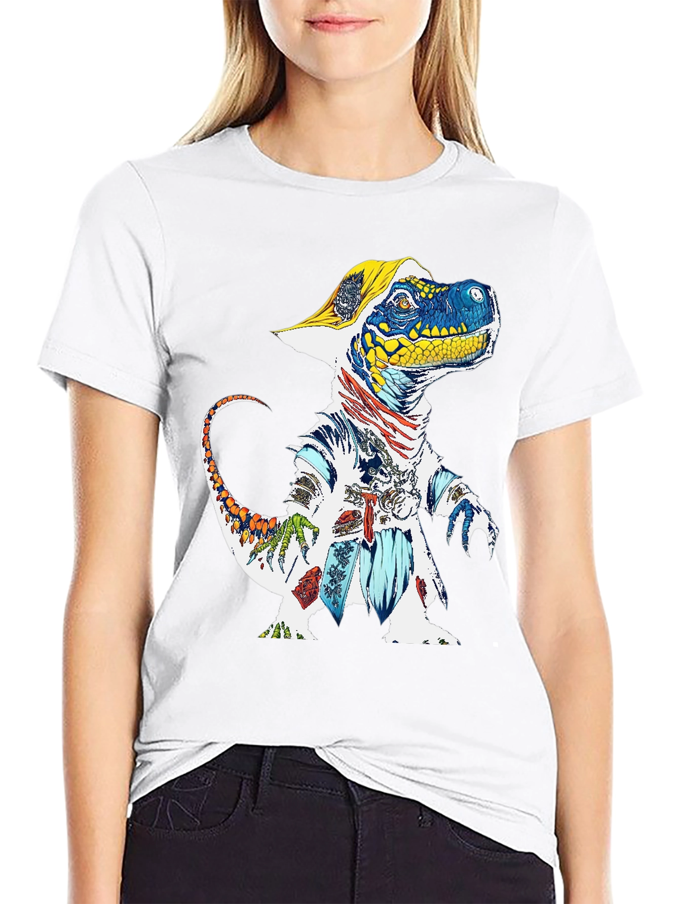 Dino Samurai Graphic Tee - Cool Casual Wear
