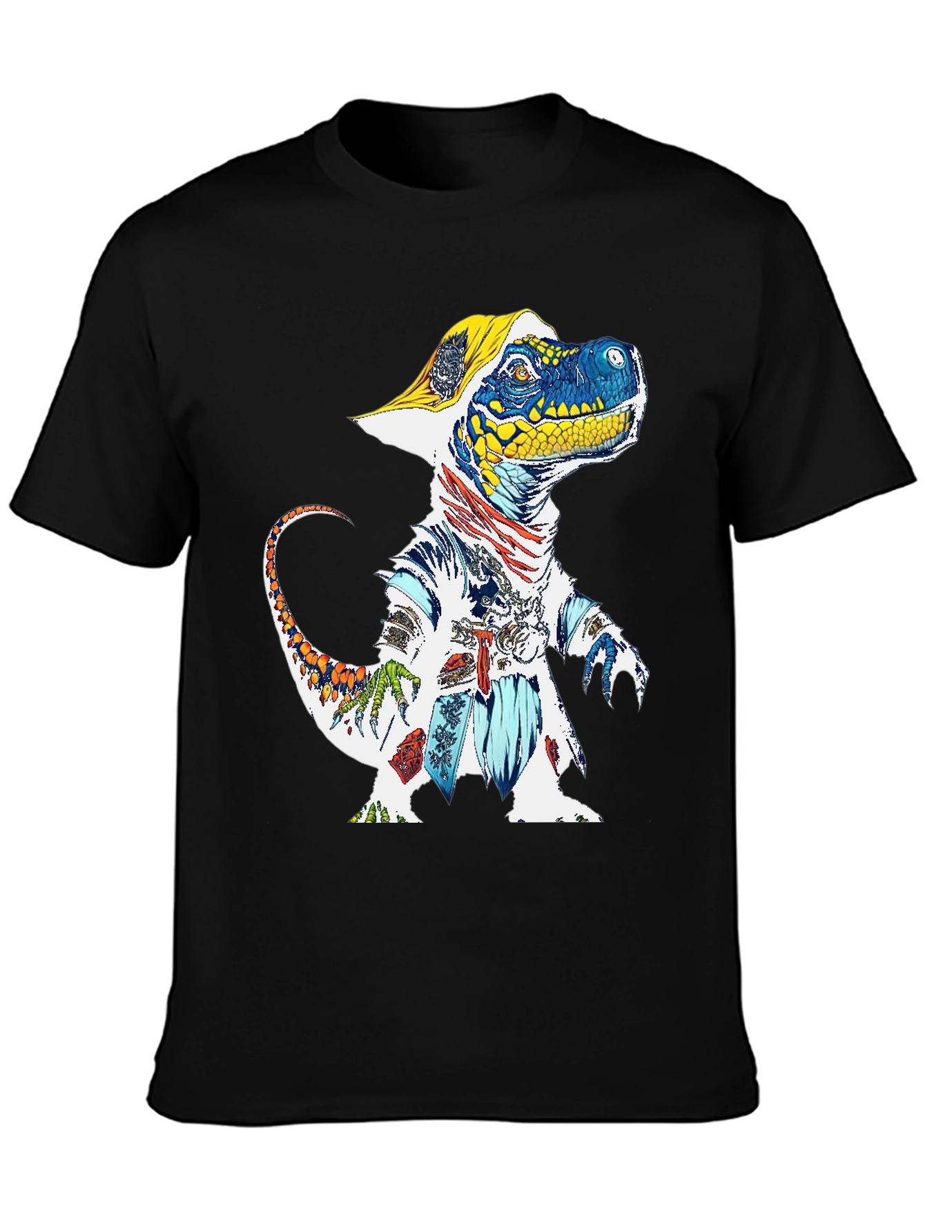 Dino Samurai Graphic Tee - Cool Casual Wear