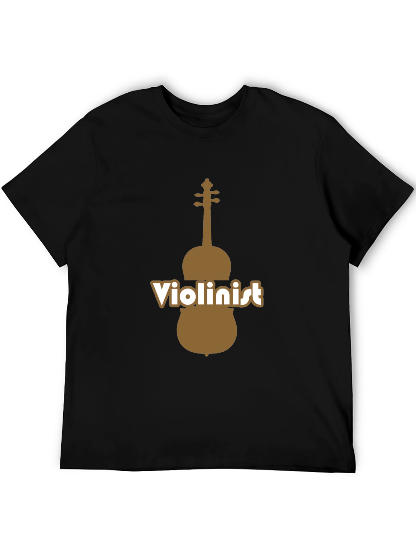 Violinist Graphic Tee - Black Cotton Blend T-Shirt