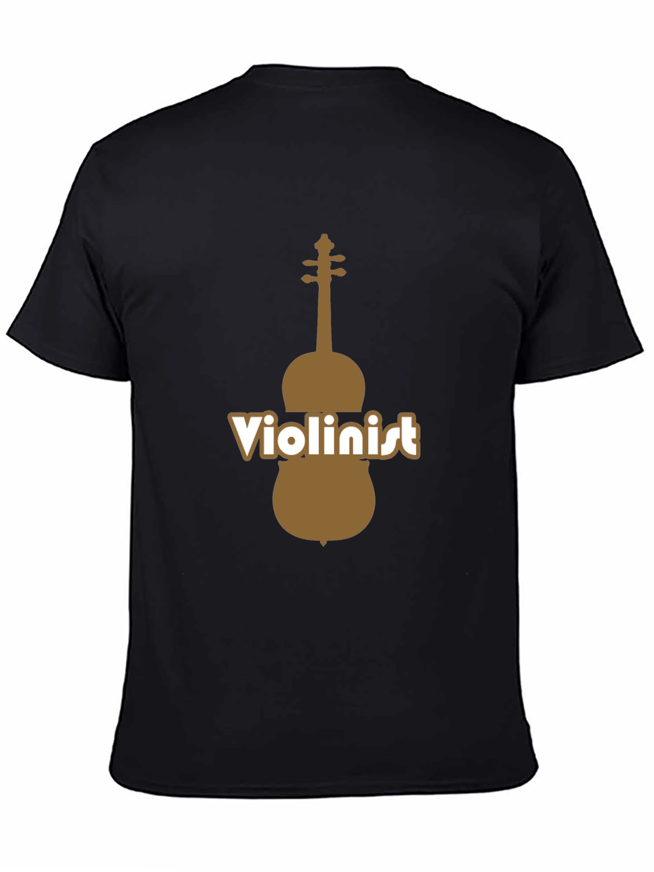 Violinist Graphic Tee - Black Cotton Blend T-Shirt