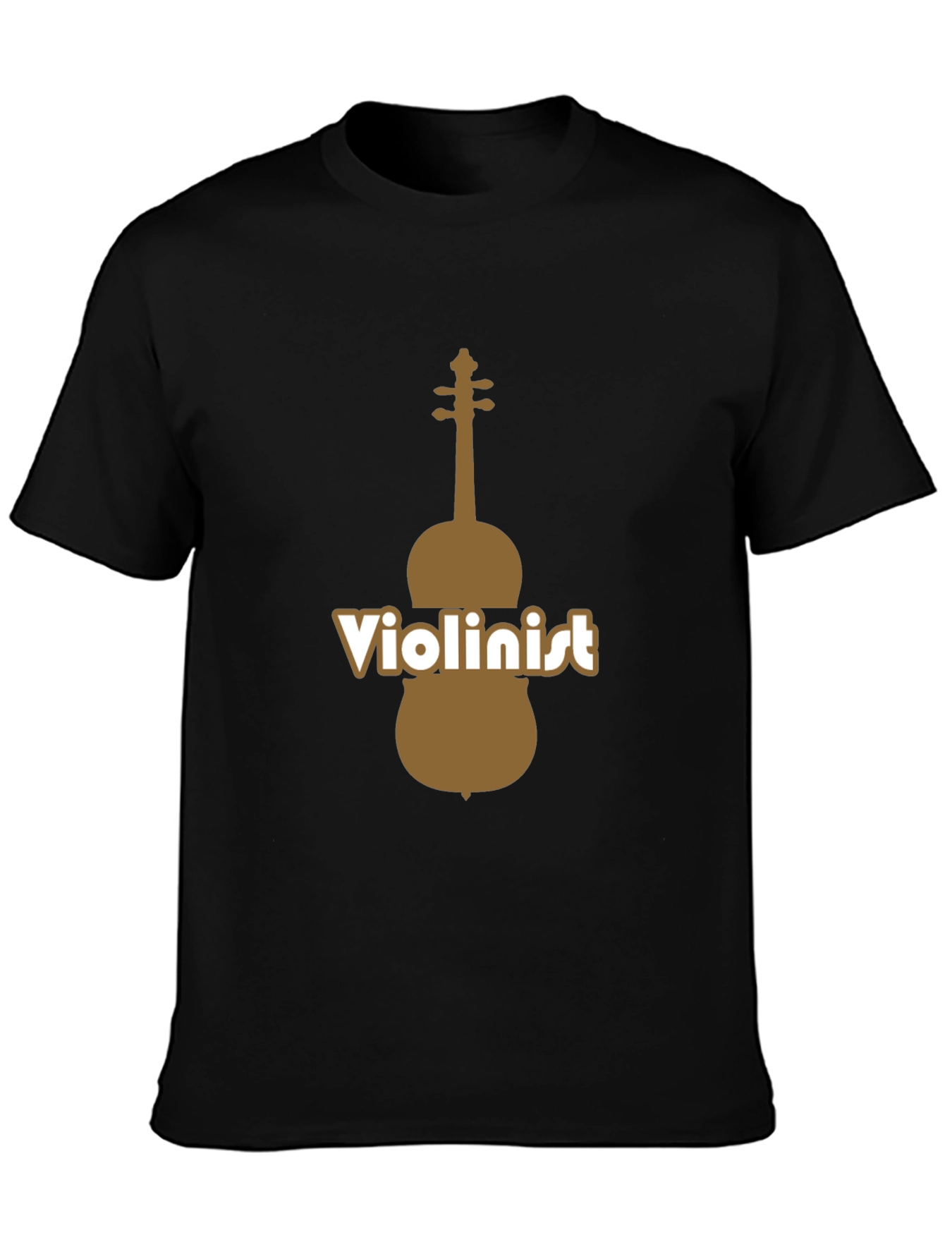Violinist Graphic Tee - Black Cotton Blend T-Shirt