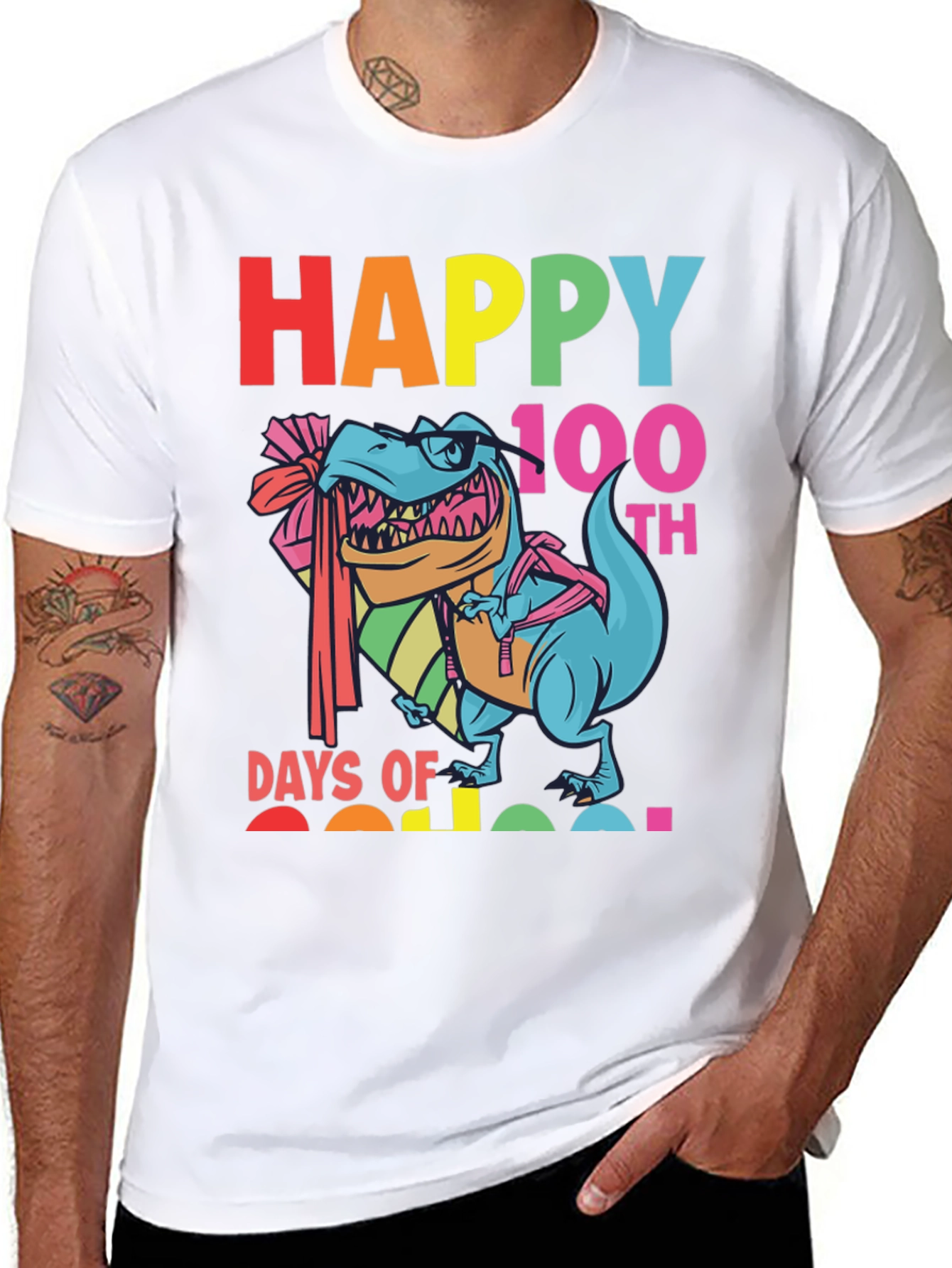 Happy 100th Day Dinosaur T-Shirt