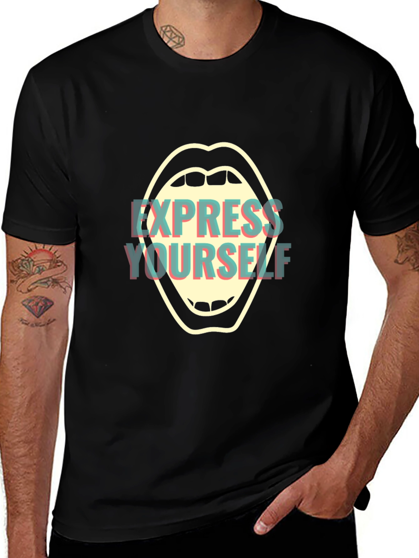 Express Yourself Graphic Tee - Bold Black Shirt
