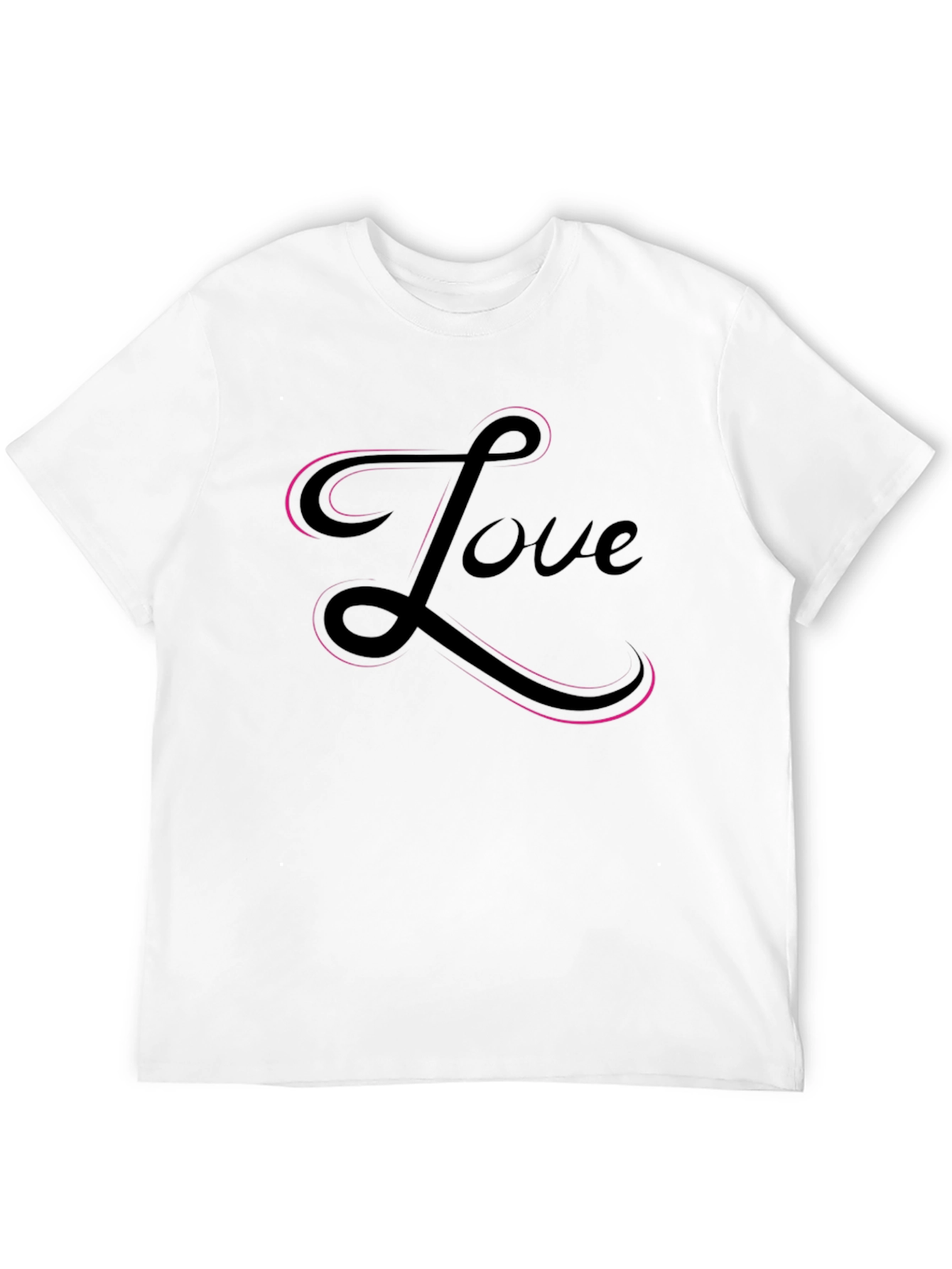 Love Graphic Tee - Stylish Black Crew Neck T-Shirt