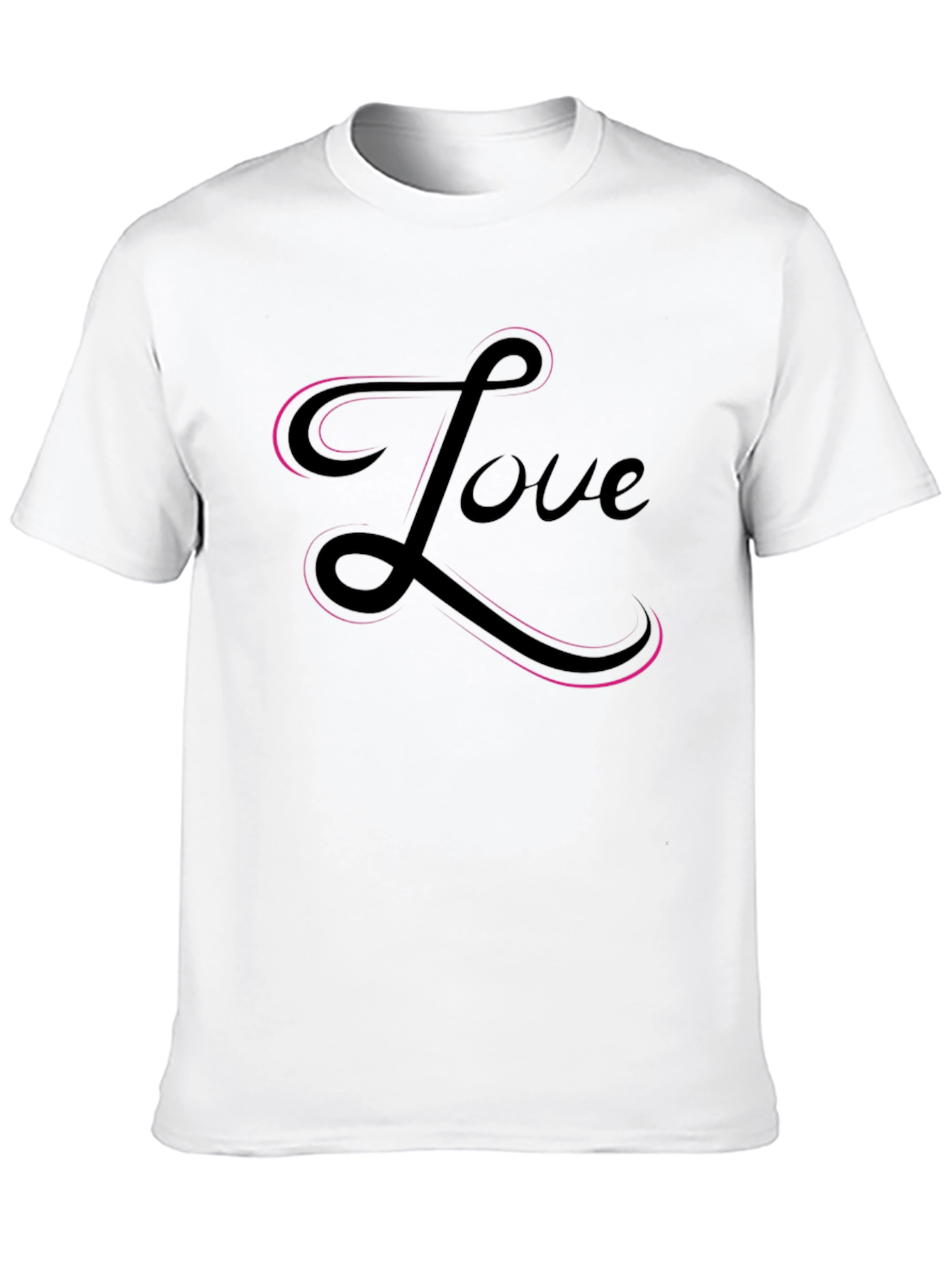Love Graphic Tee - Stylish Black Crew Neck T-Shirt