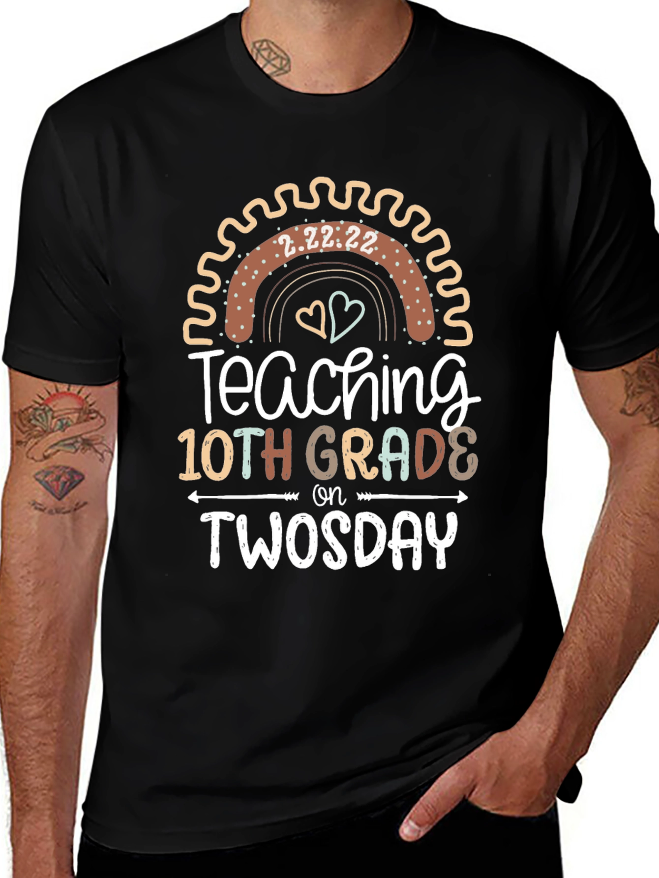 Teaching 10th Grade on Twosday T-Shirt