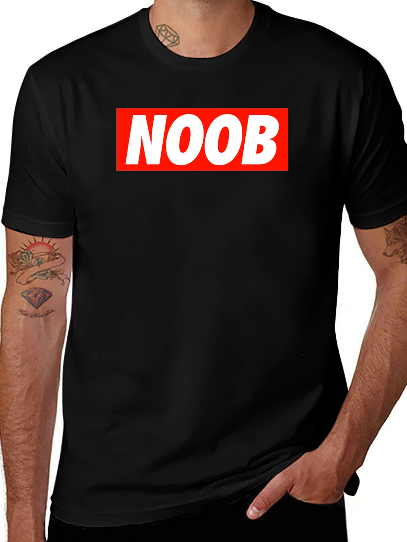 NOOB Graphic Tee - Black Casual T-Shirt