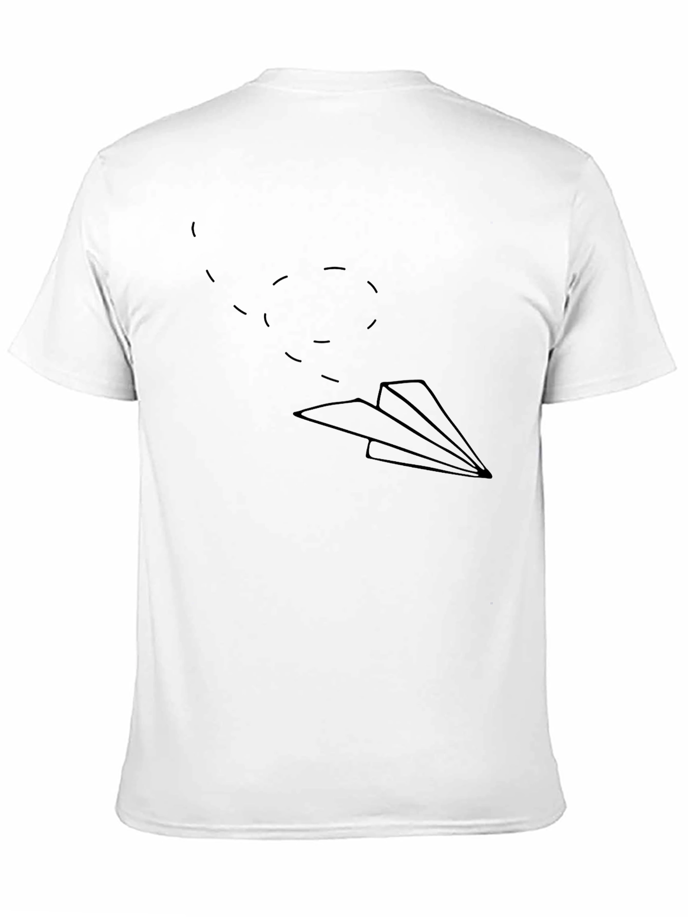 Mens Black T-Shirt with Paper Airplane Graphic