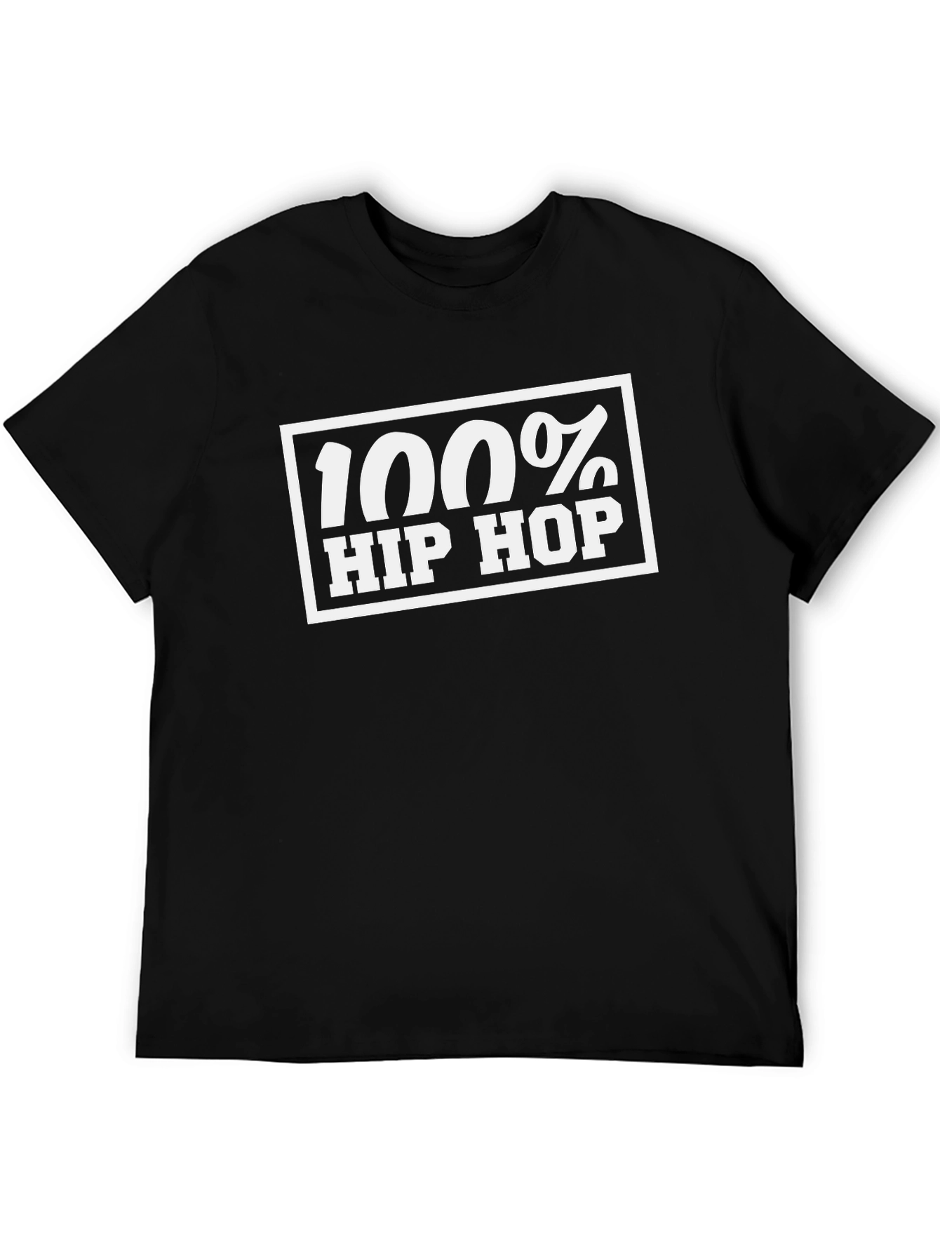 100% Hip Hop Graphic Tee - Classic Black T-Shirt