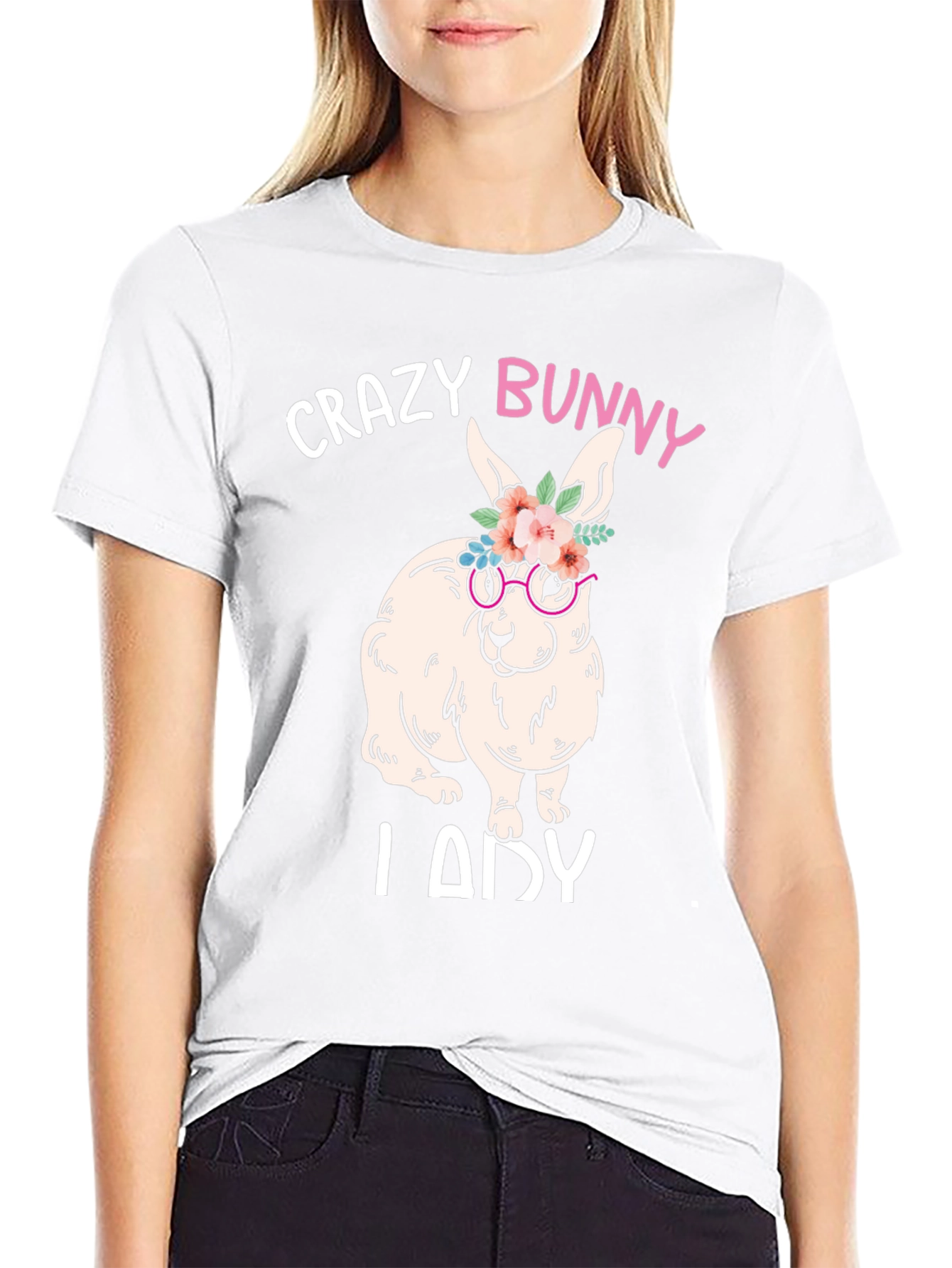 Crazy Bunny Lady Graphic Tee