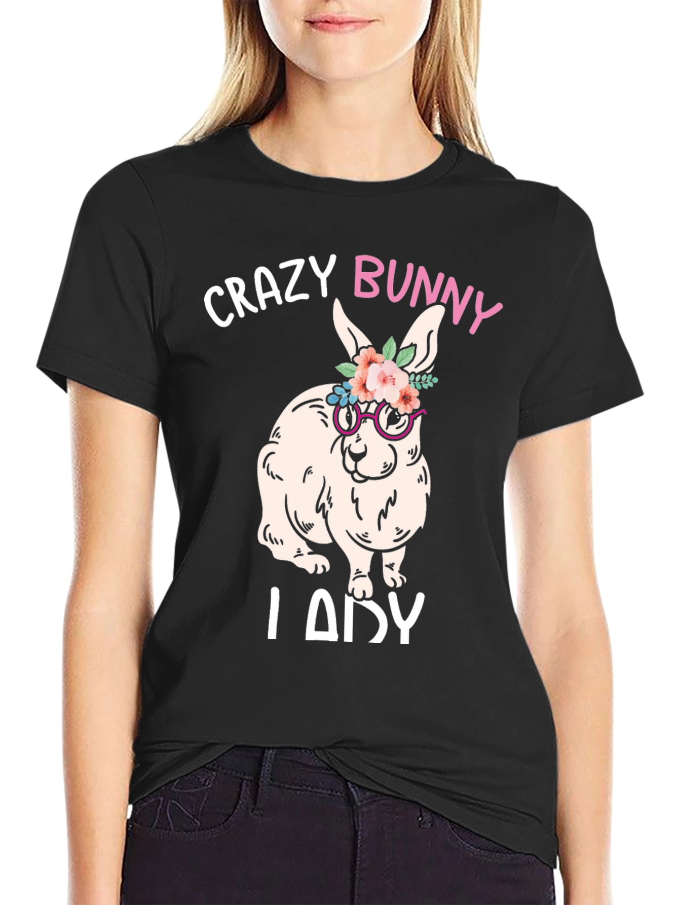 Crazy Bunny Lady Graphic Tee
