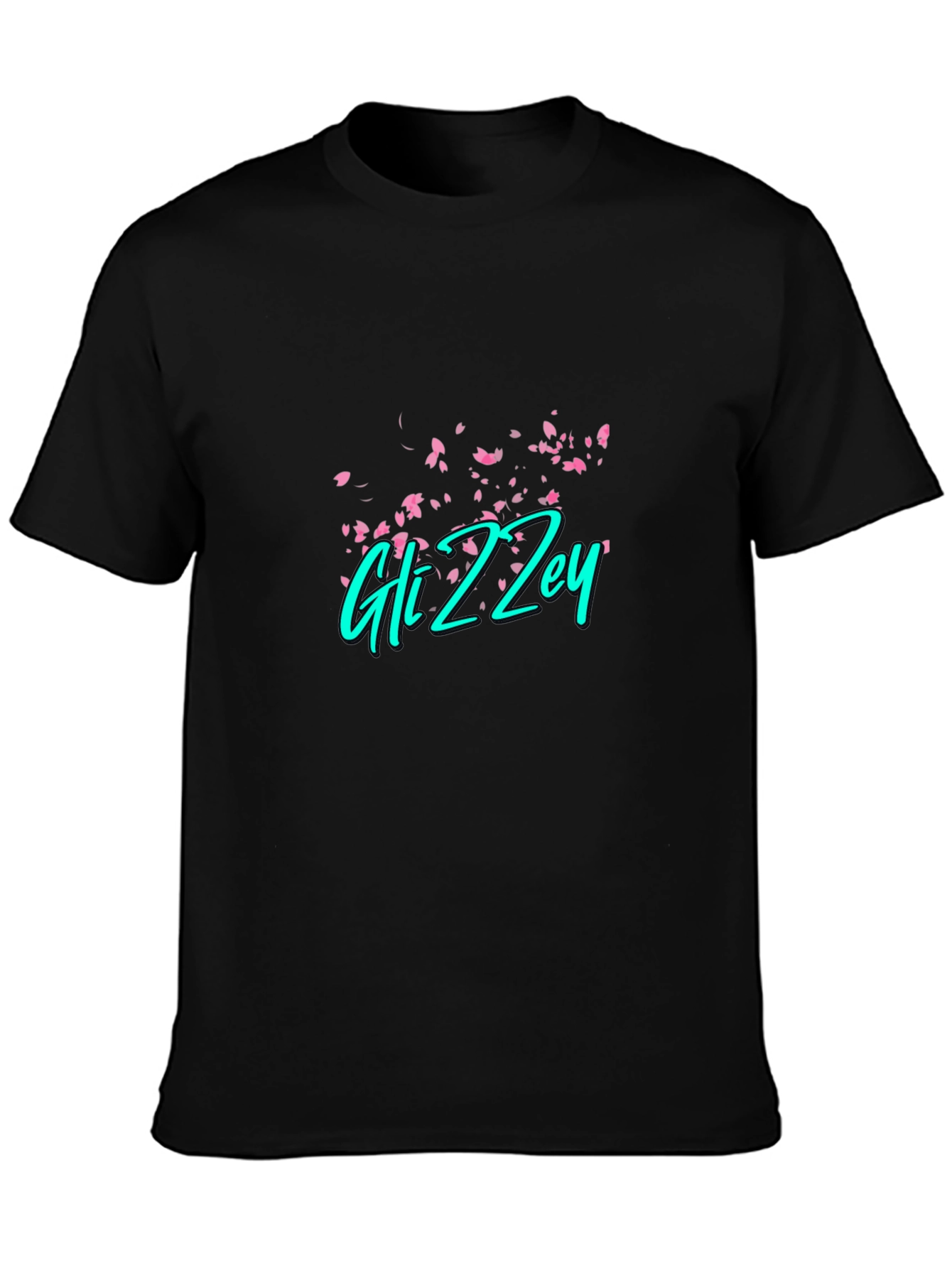 Gli Zzey Black T-Shirt with Floral Design