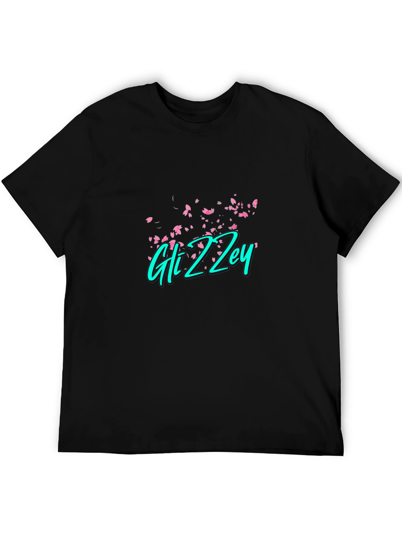 Gli Zzey Black T-Shirt with Floral Design