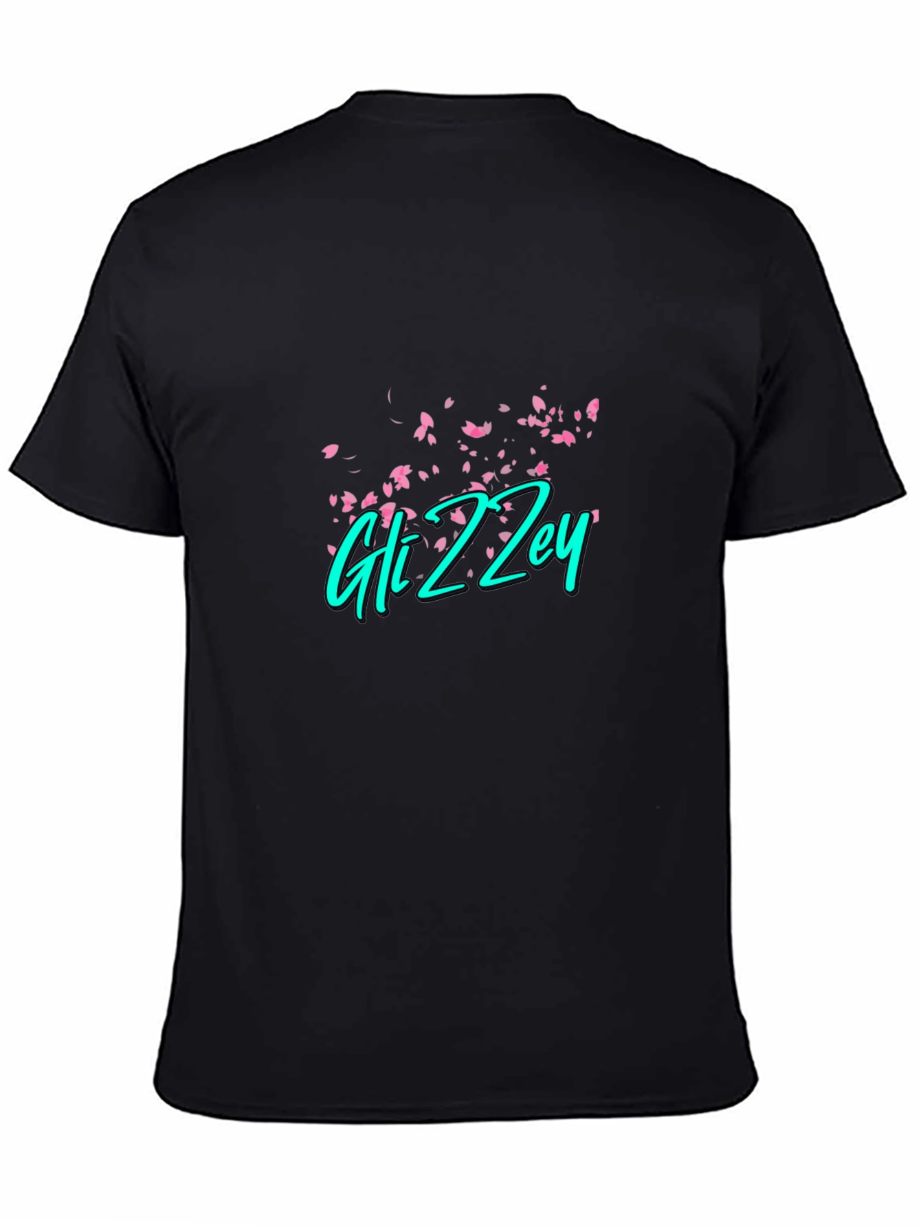Gli Zzey Black T-Shirt with Floral Design